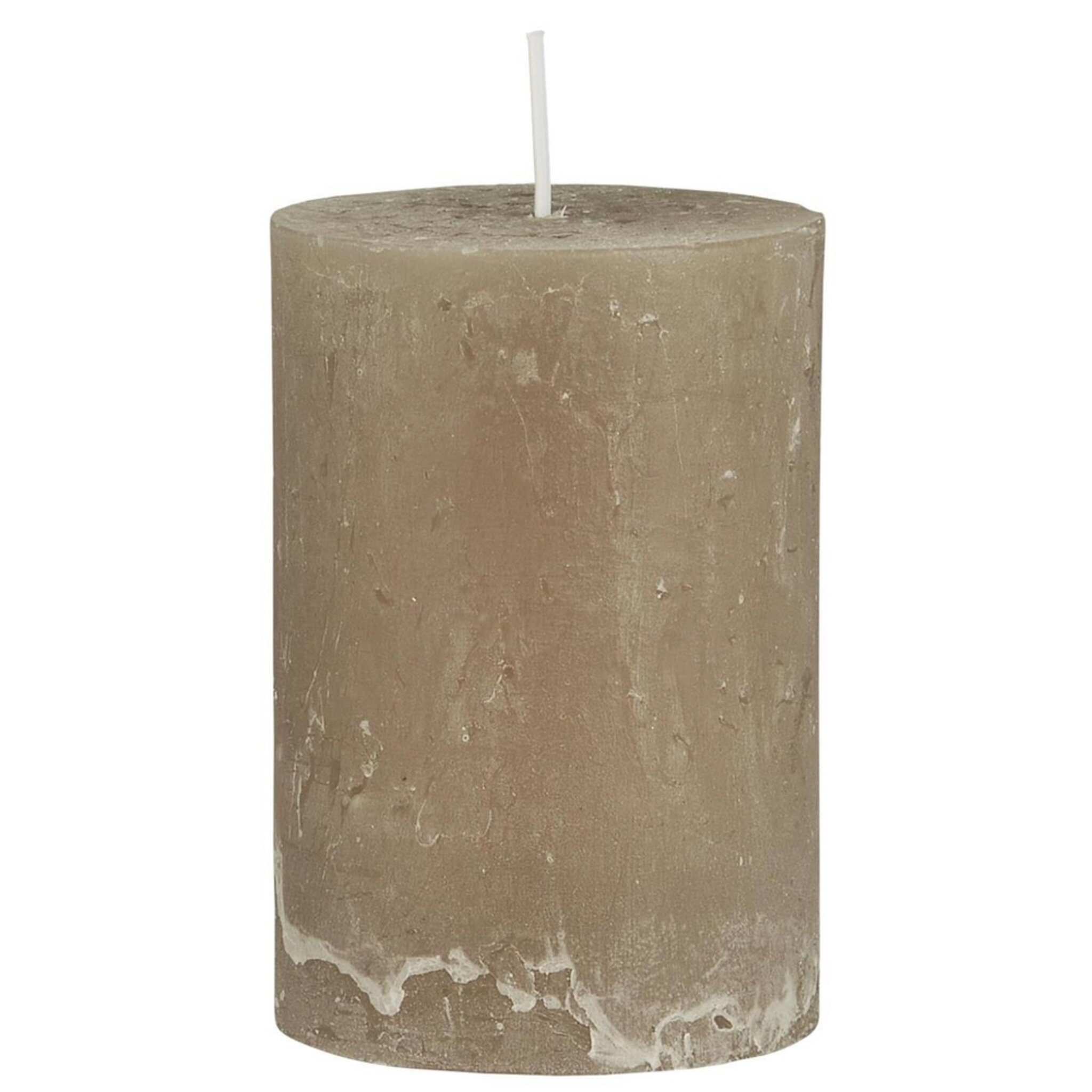 Rustikale Kerze Stumpenkerze Ø 6,8 cm, leinen Höhe 10, Ø 6.8 cm