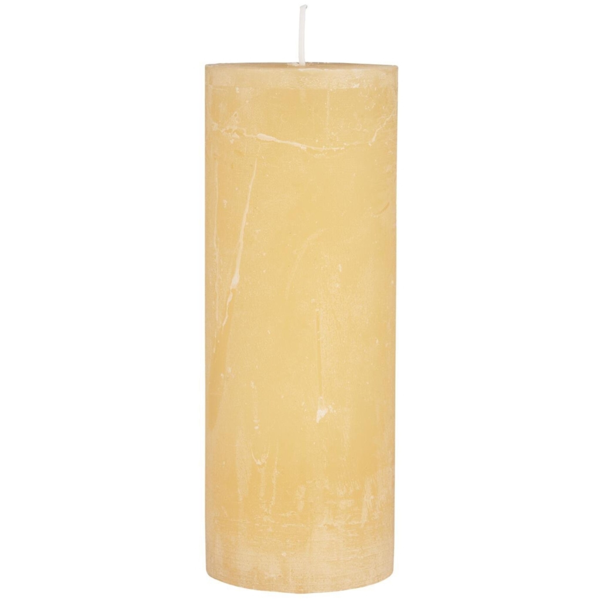 Rustikale Kerze Stumpenkerze Ø 6,8 cm, lemonade Höhe 18, Ø 6.8 cm