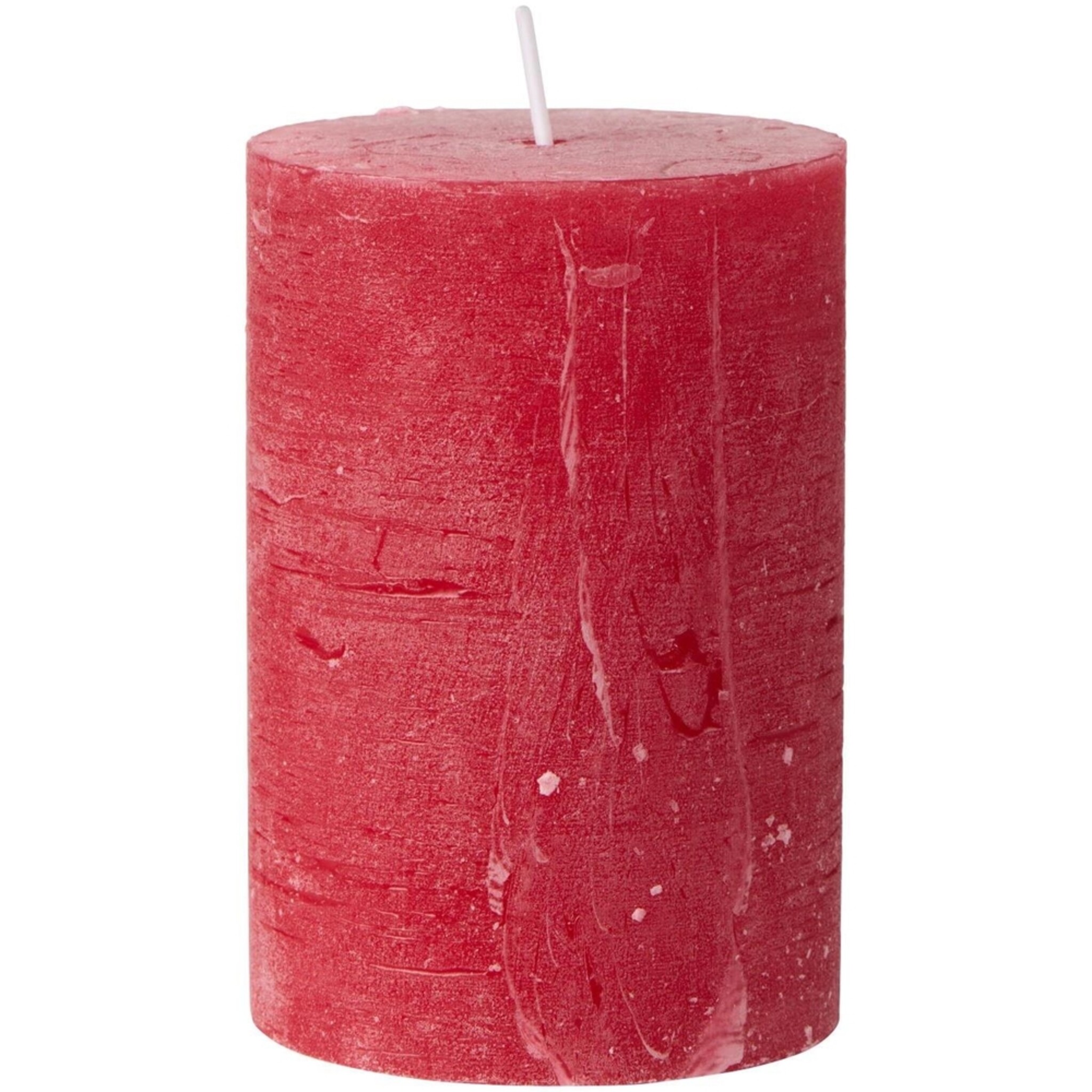 Rustikale Kerze Stumpenkerze Ø 6,8 cm, nordic rot Höhe 10, Ø 6.8 cm