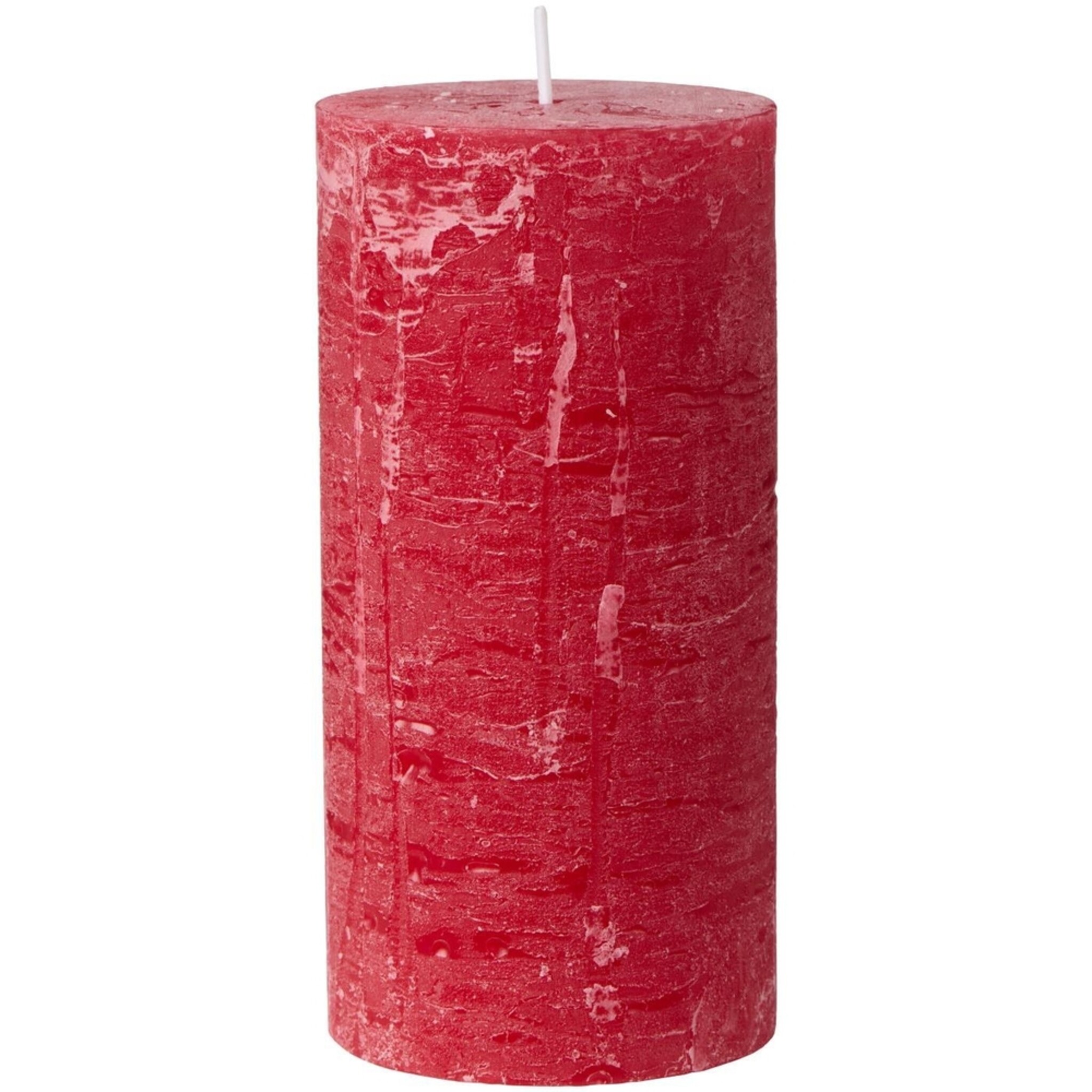 Rustikale Kerze Stumpenkerze Ø 6,8 cm, nordic rot Höhe 14, Ø 6.8 cm