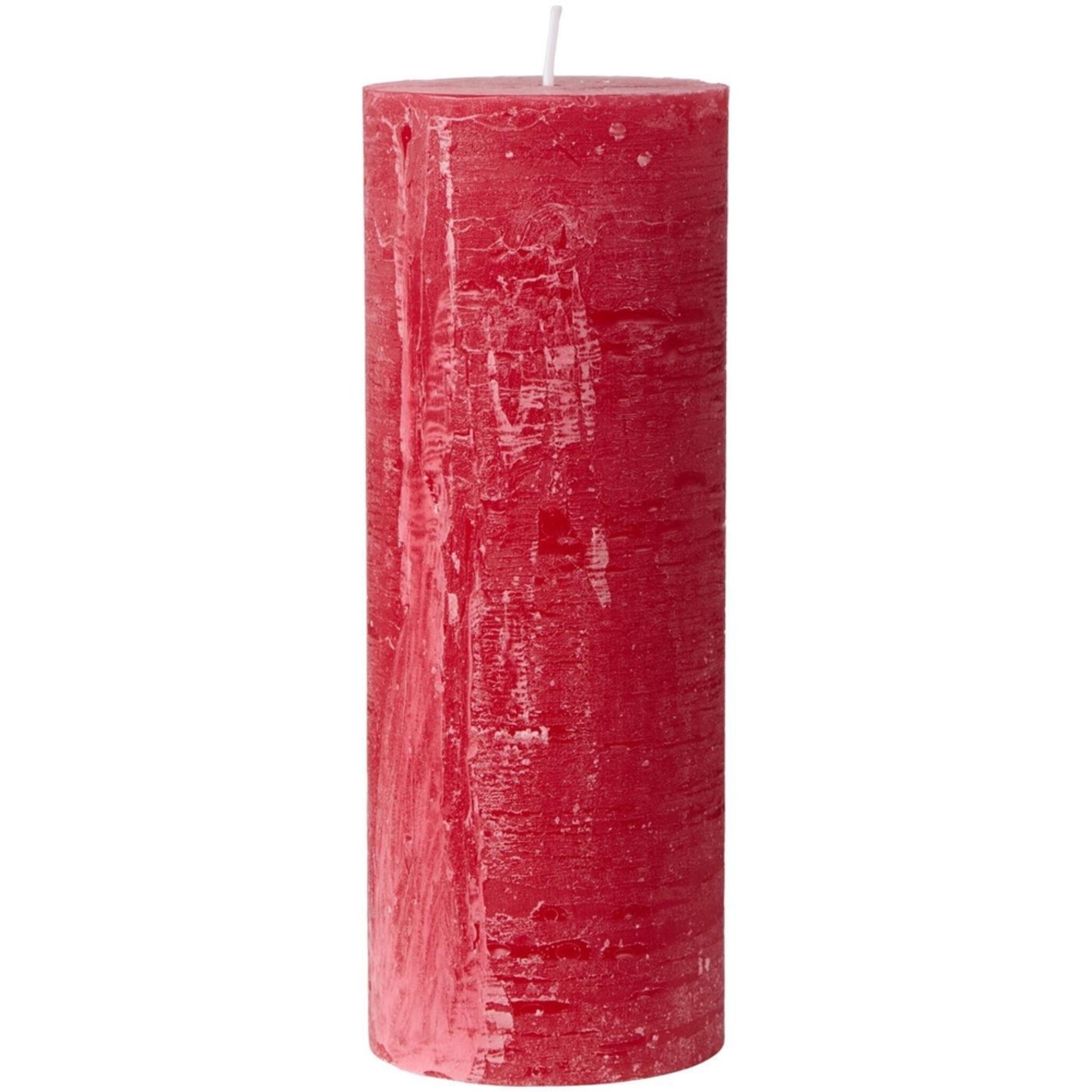 Rustikale Kerze Stumpenkerze Ø 6,8 cm, nordic rot Höhe 18, Ø 6.8 cm