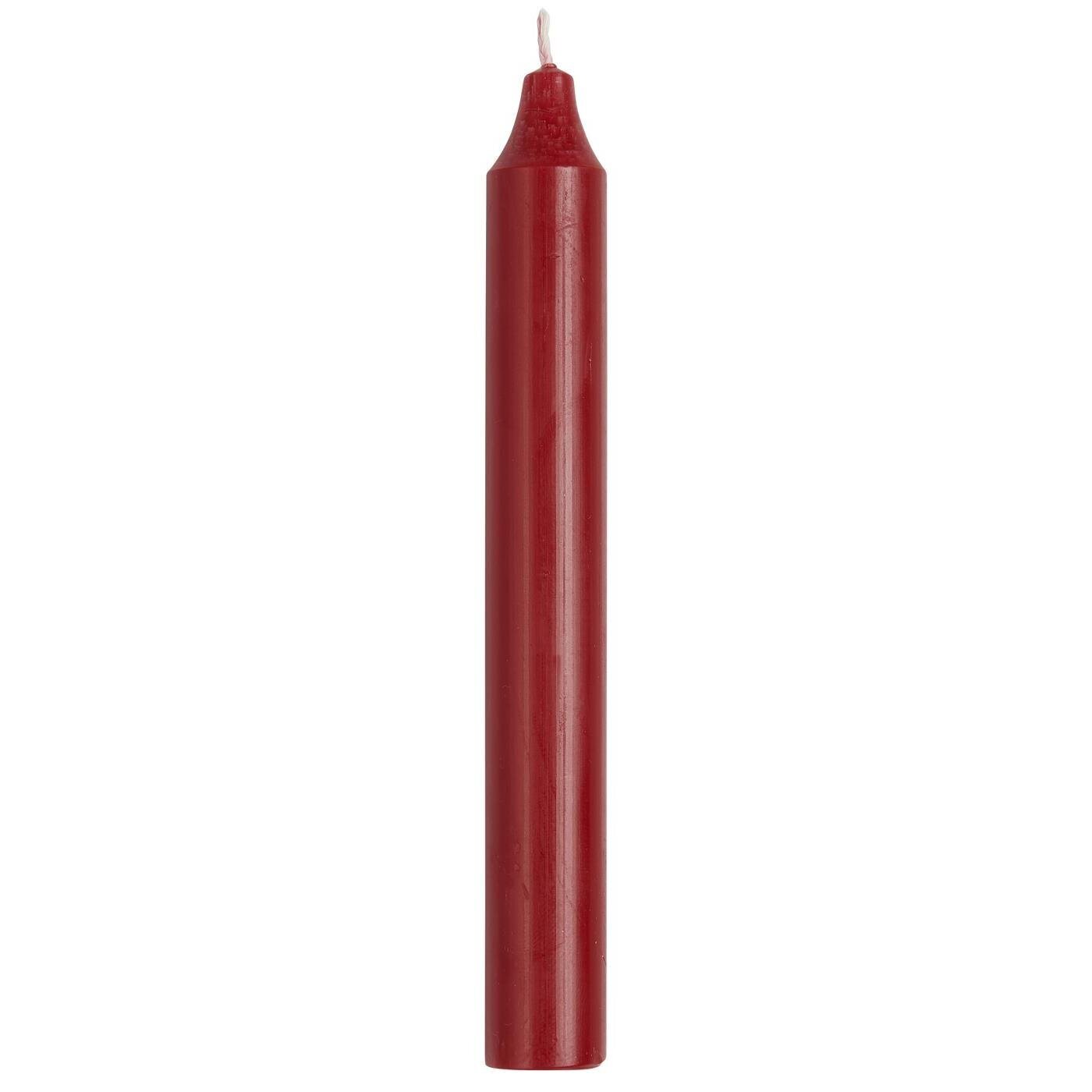 Rustikale Stabkerze 18 cm | Ø 2,2 cm, rot 