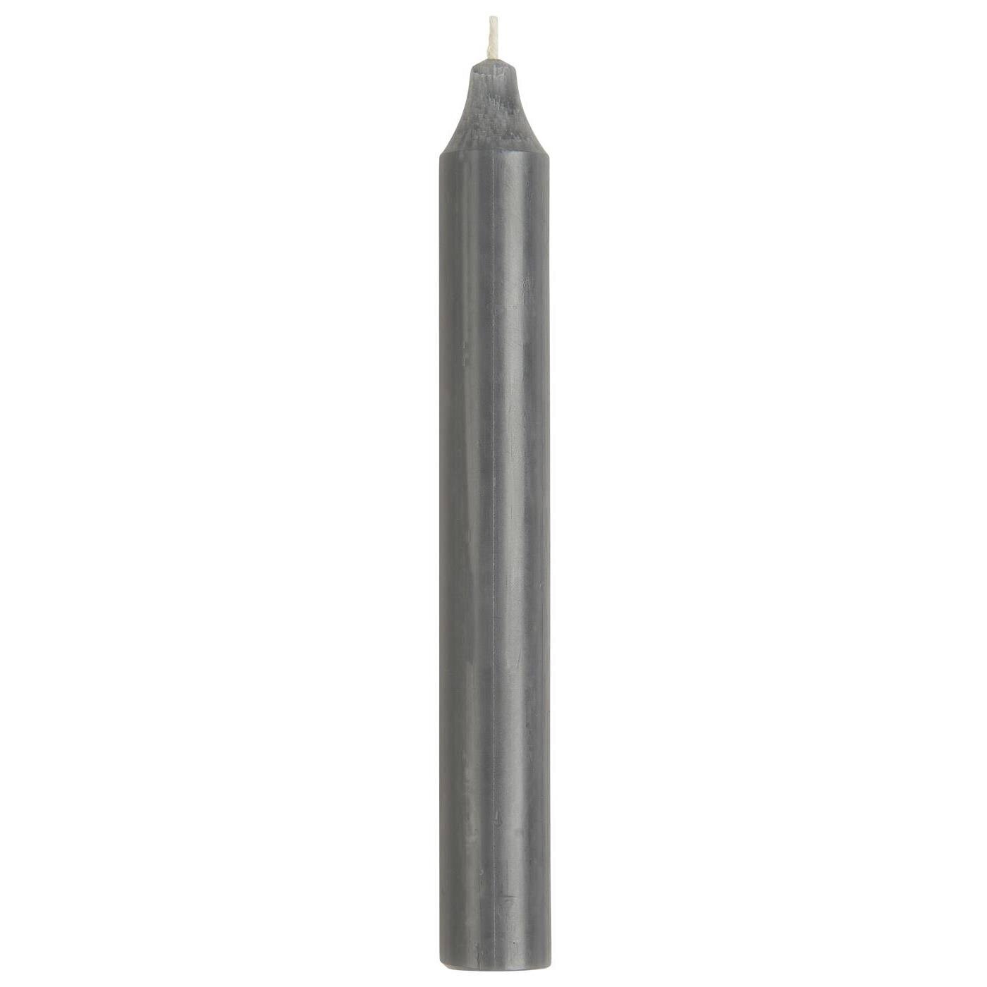 Rustikale Stabkerze 18 cm | Ø 2,2 cm, grau 