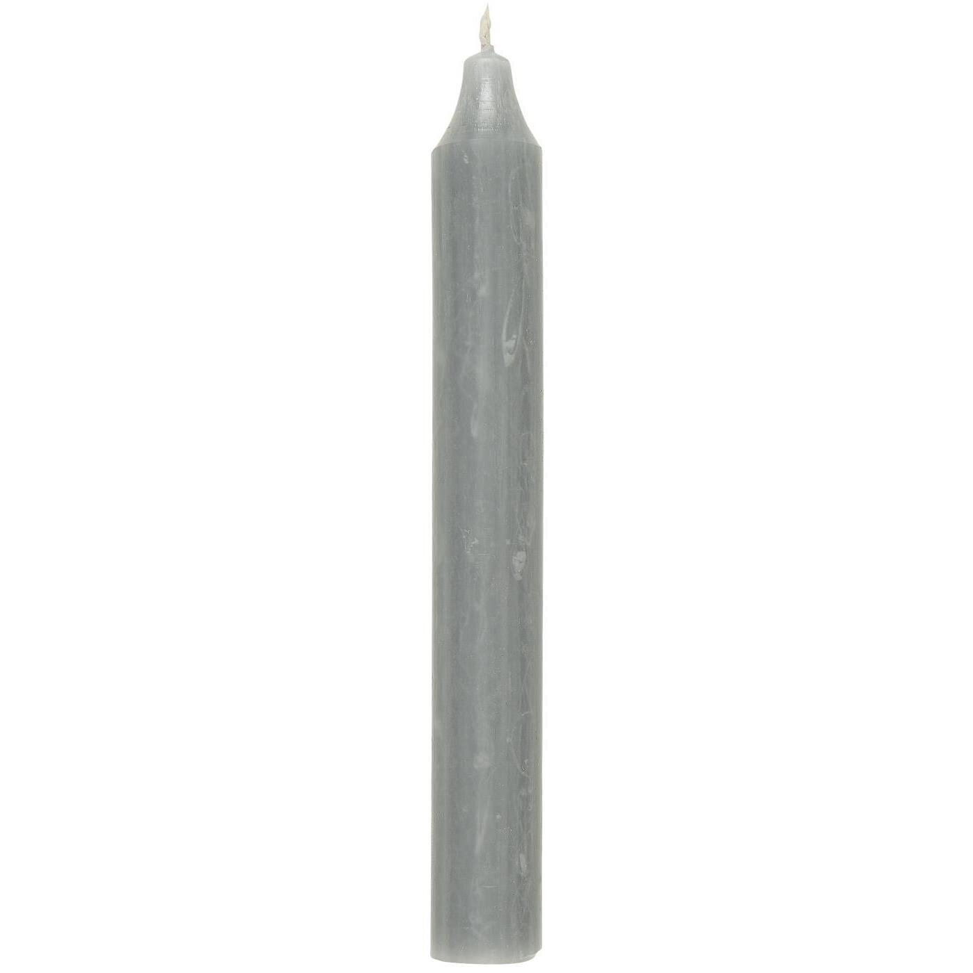 Rustikale Stabkerze 18 cm | Ø 2,2 cm, hellgrau 