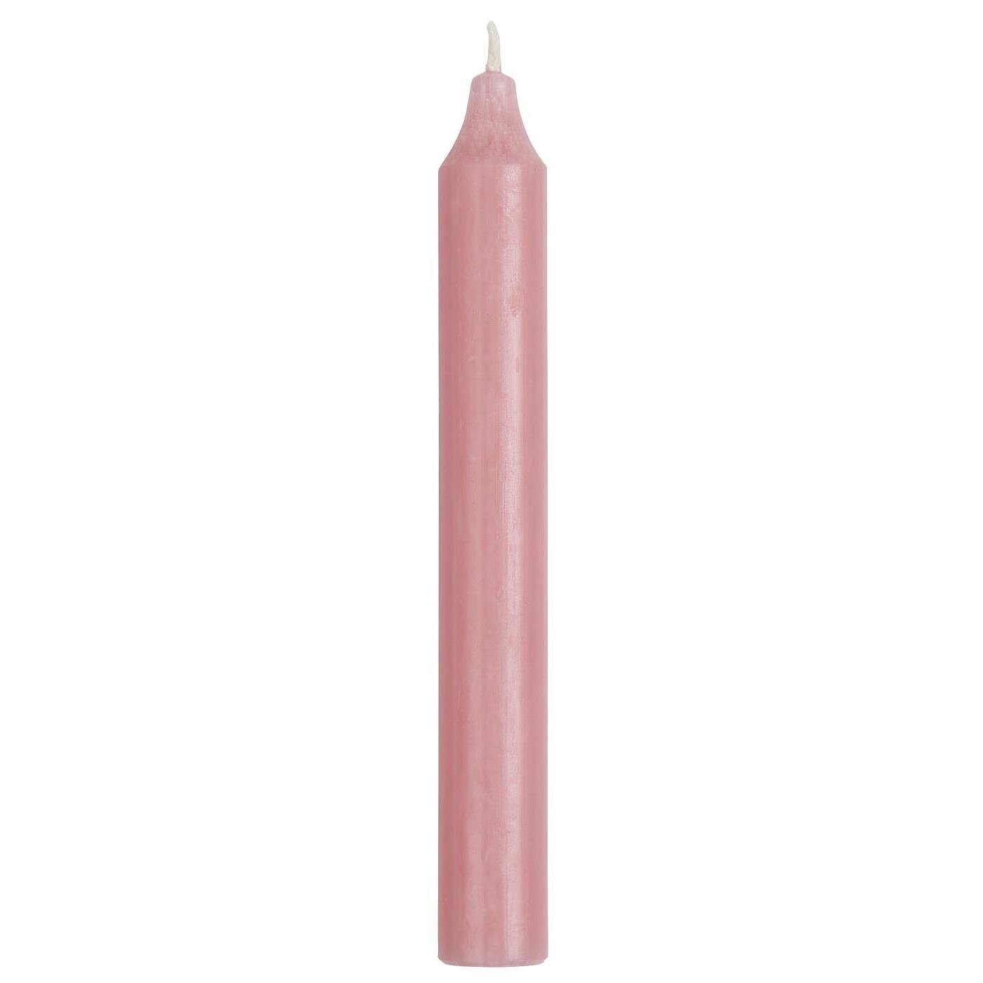 Rustikale Stabkerze 18 cm | Ø 2,2 cm, rose 