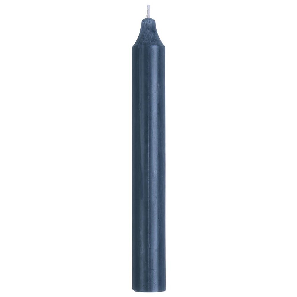 Rustikale Stabkerze 18 cm | Ø 2,2 cm, staubig blau 