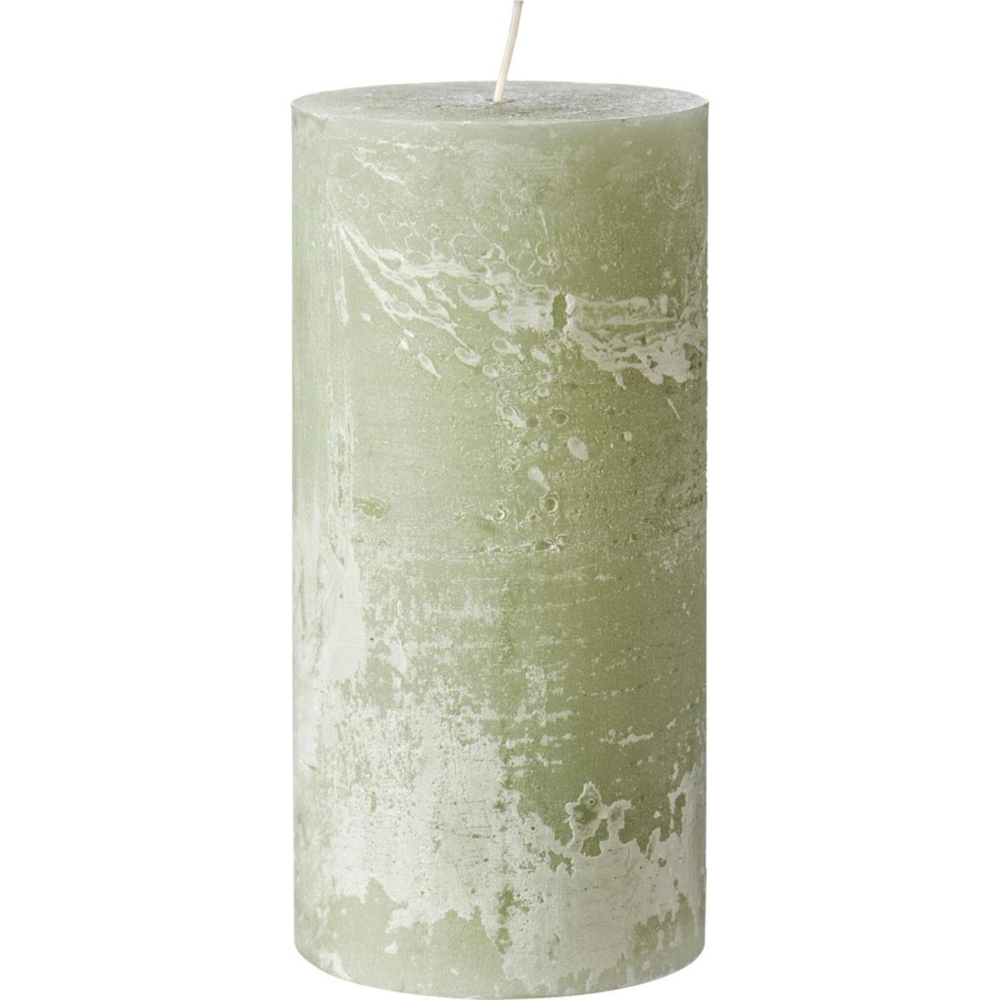 Rustikale Stumpenkerze mit Textur Ø 9,6 cm, green tea Höhe 20, Ø 9.6 cm