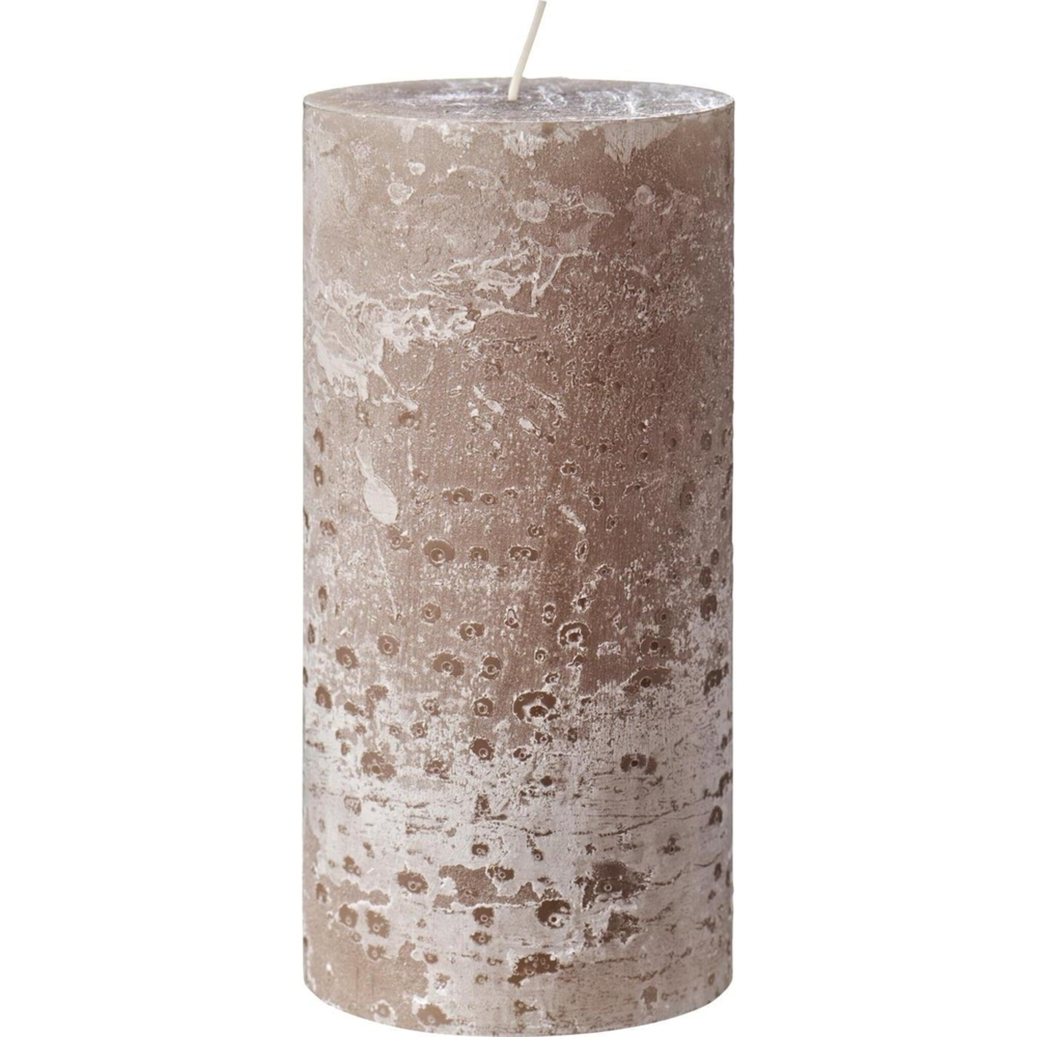 Rustikale Stumpenkerze mit Textur Ø 9,6 cm, leinen Höhe 20, Ø 9.6 cm