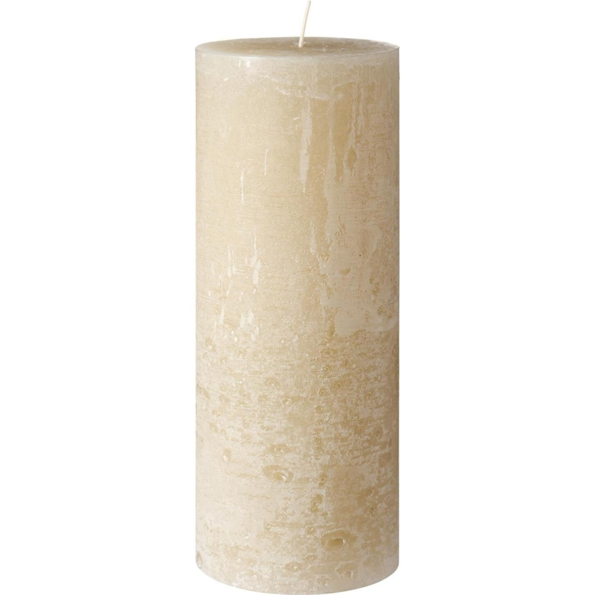 Rustikale Stumpenkerze mit Textur Ø 9,6 cm, graunatur Höhe 25, Ø 9.6 cm