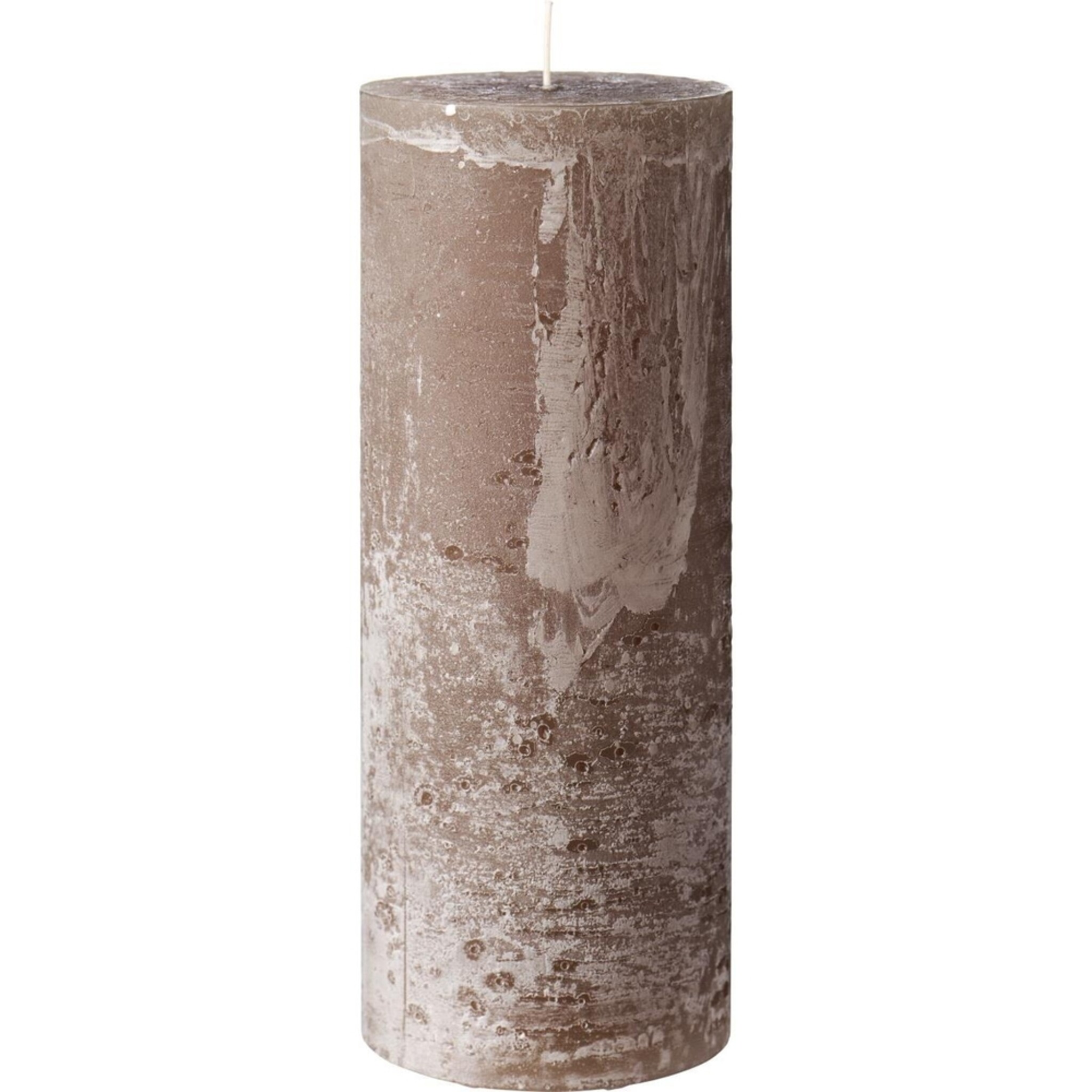Rustikale Stumpenkerze mit Textur Ø 9,6 cm, leinen Höhe 25, Ø 9.6 cm