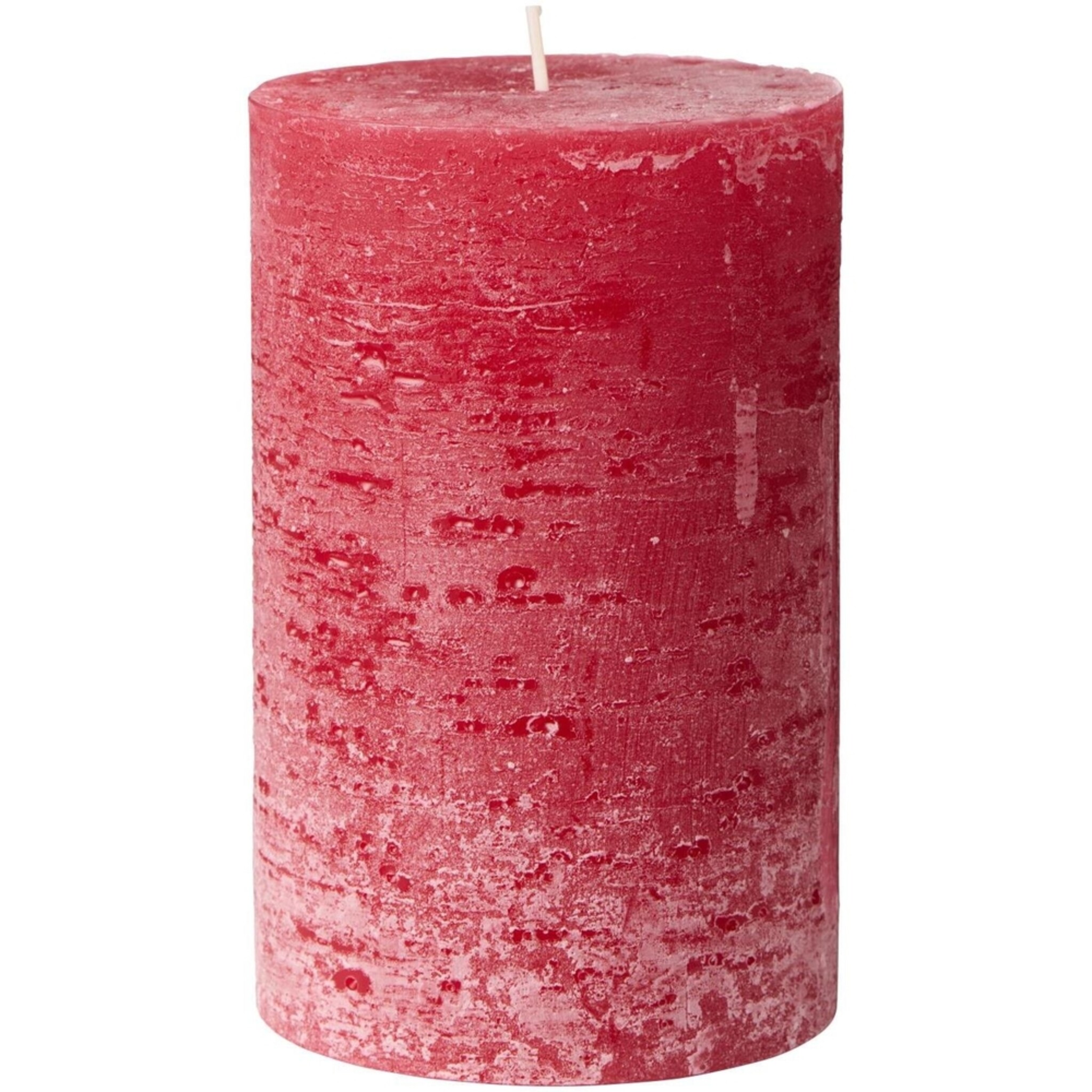 Rustikale Stumpenkerze mit Textur Ø 9,6 cm, nordic red Höhe 15, Ø 9.6 cm