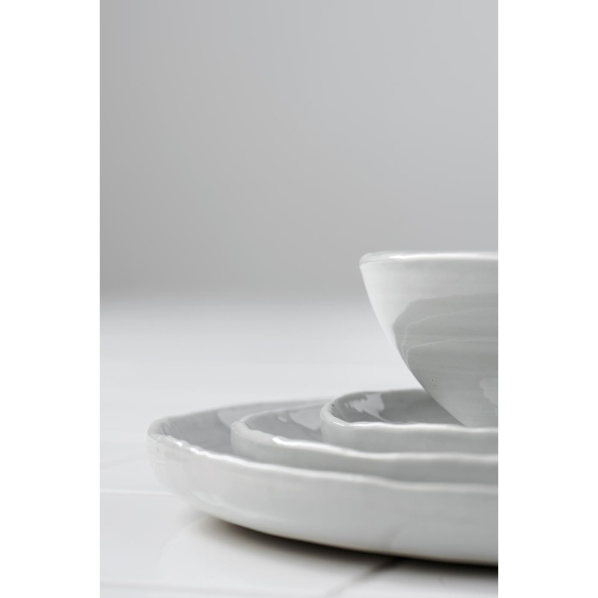 Steingut-Schale Grey Waves, grau 