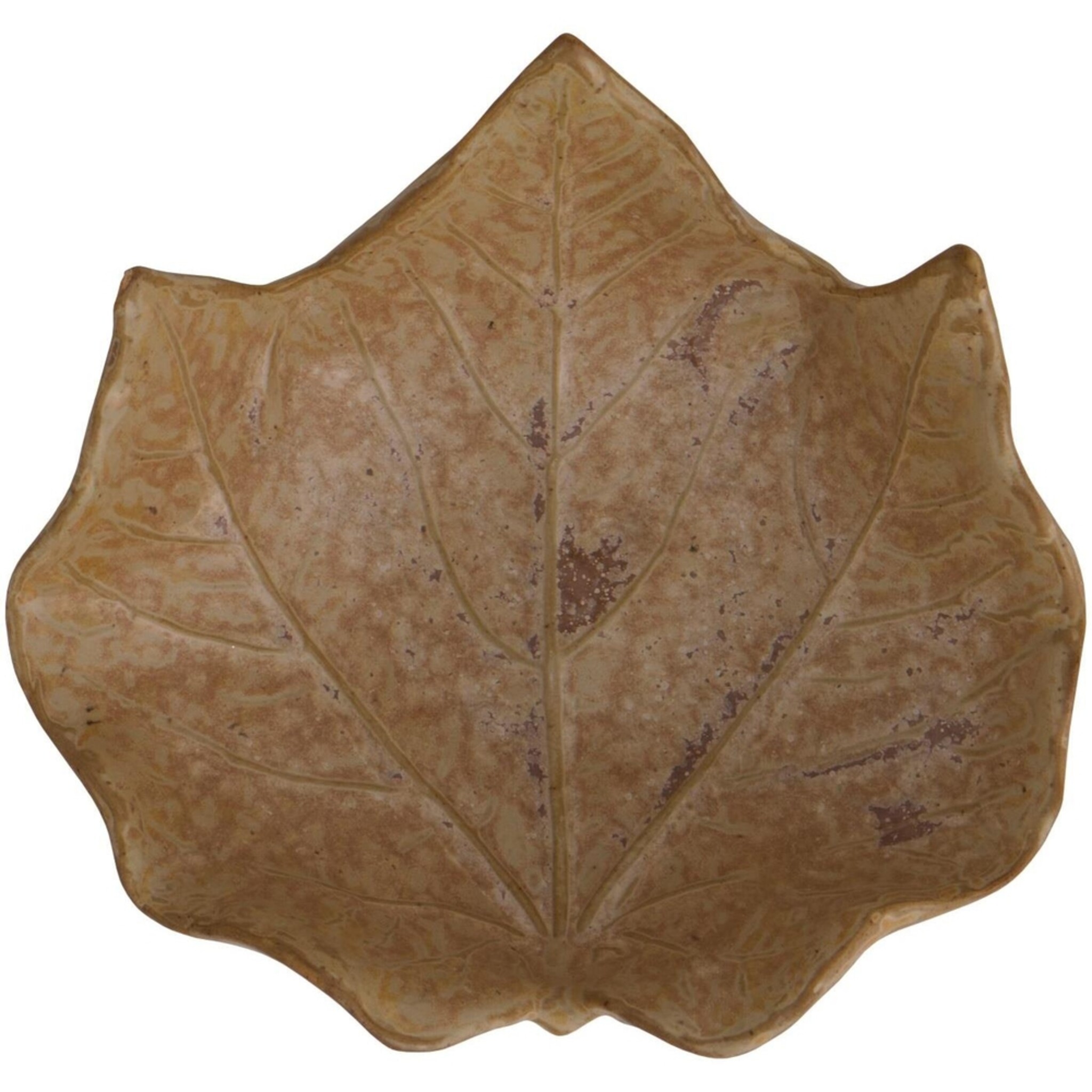 IB Laursen Steingut-Schale laubblattförmig Braun, braun 14,7 x 13,5 x 4,5 cm