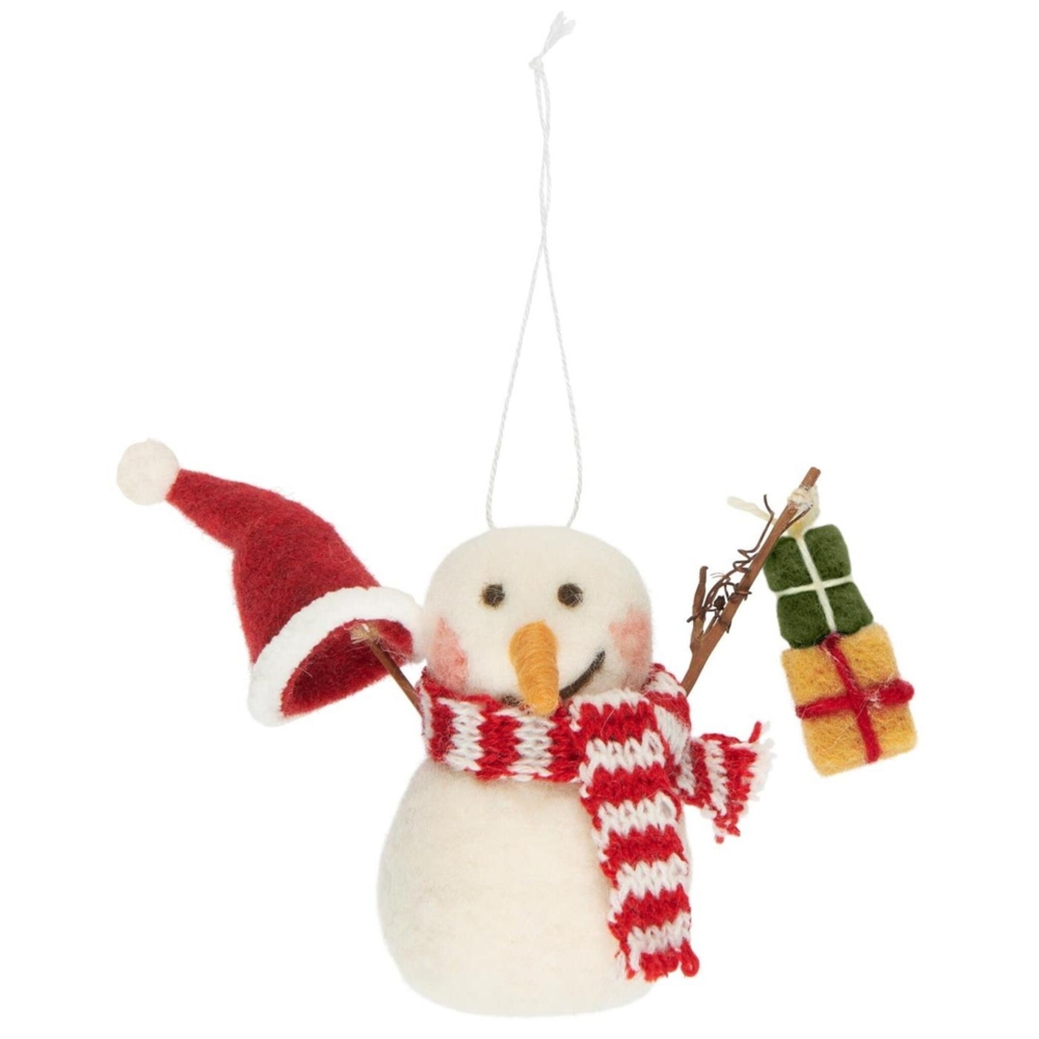 Schneemann Aufhänger aus Filz, bunt 