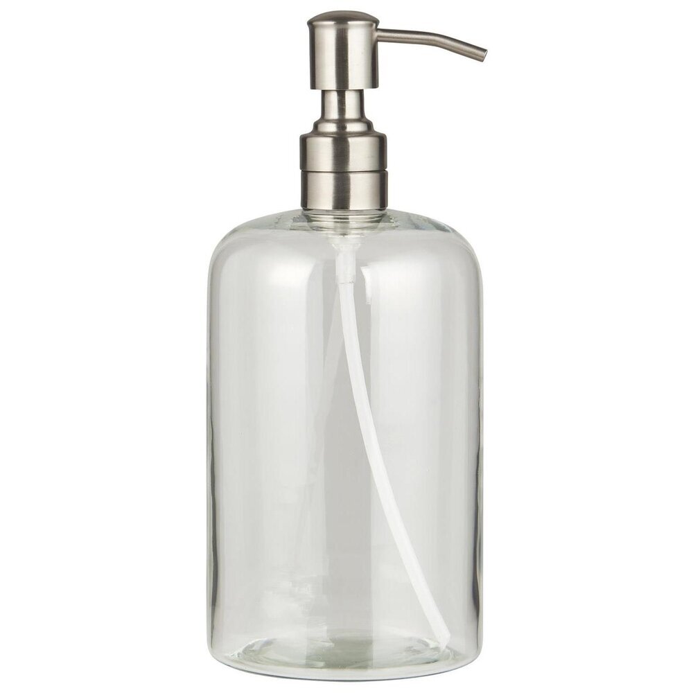 Seifenspender aus Glas, silber Höhe 23, Ø 10 cm