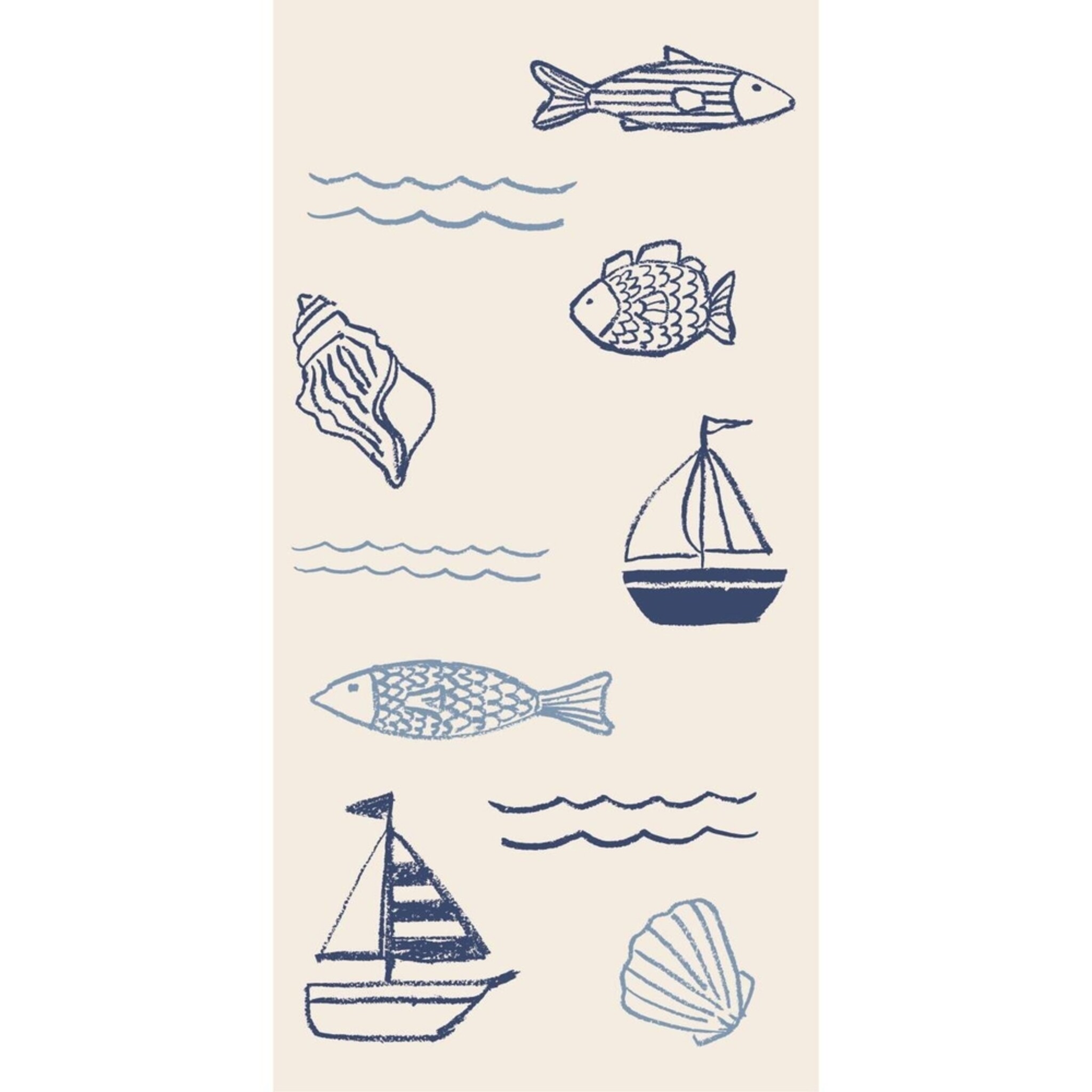 Serviette 10x20 cm auf dem Meer, blau 