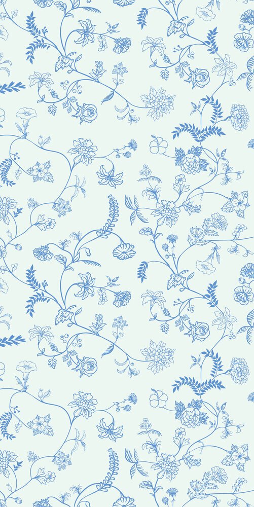 Serviette Blossoms, blau 