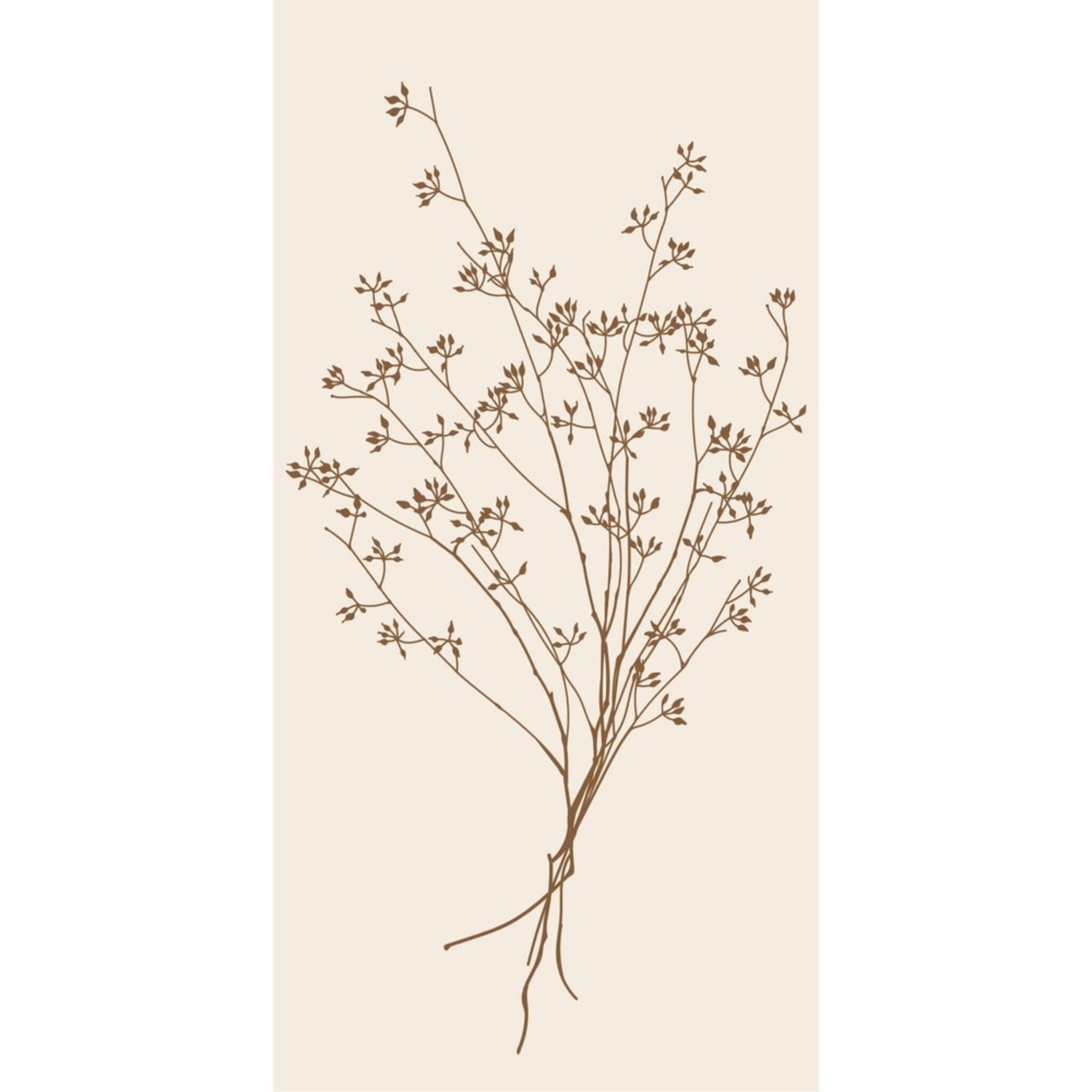 Serviette mit Blumensilhouette 16 Stck, braun 