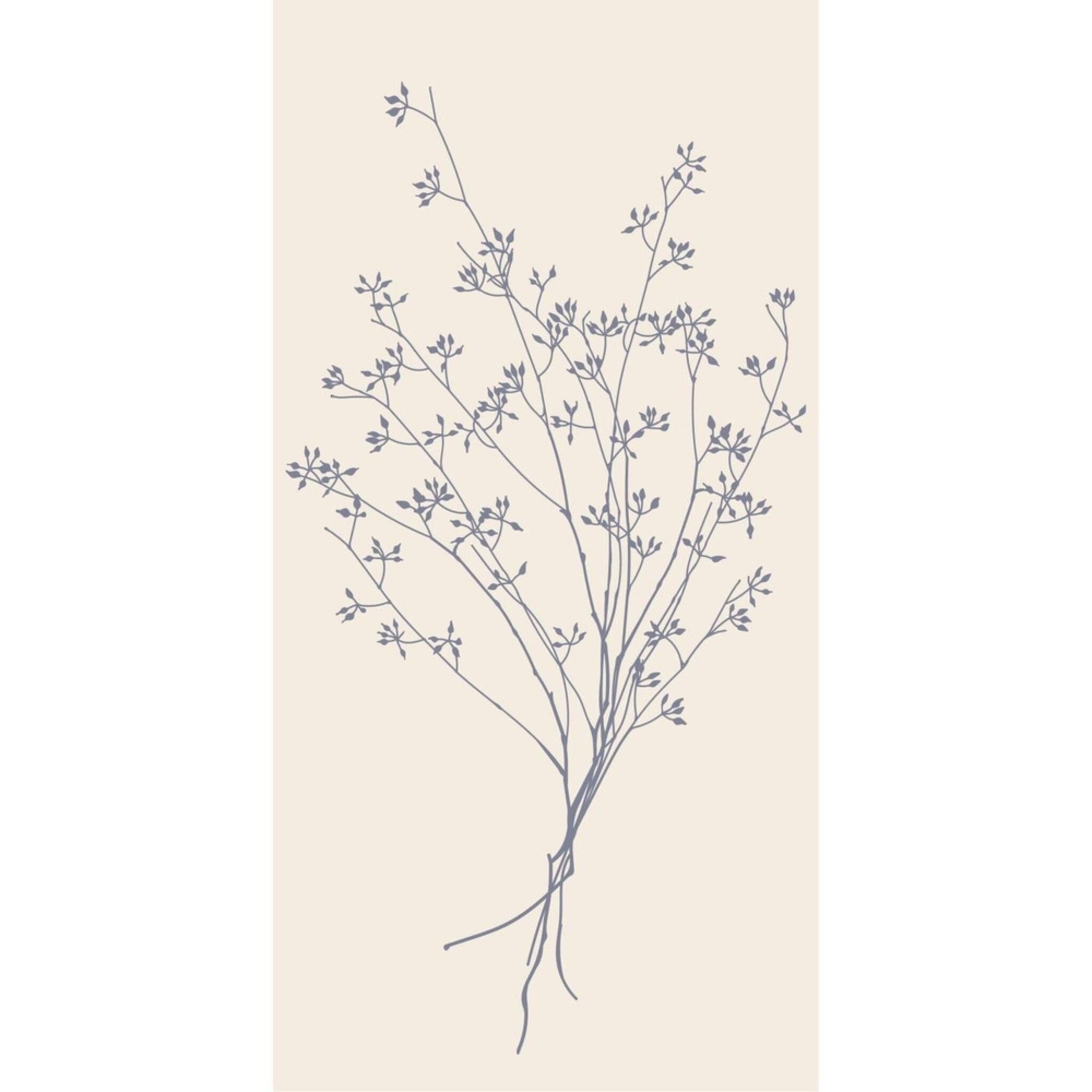 Serviette mit Blumensilhouette 16 Stck, blau 