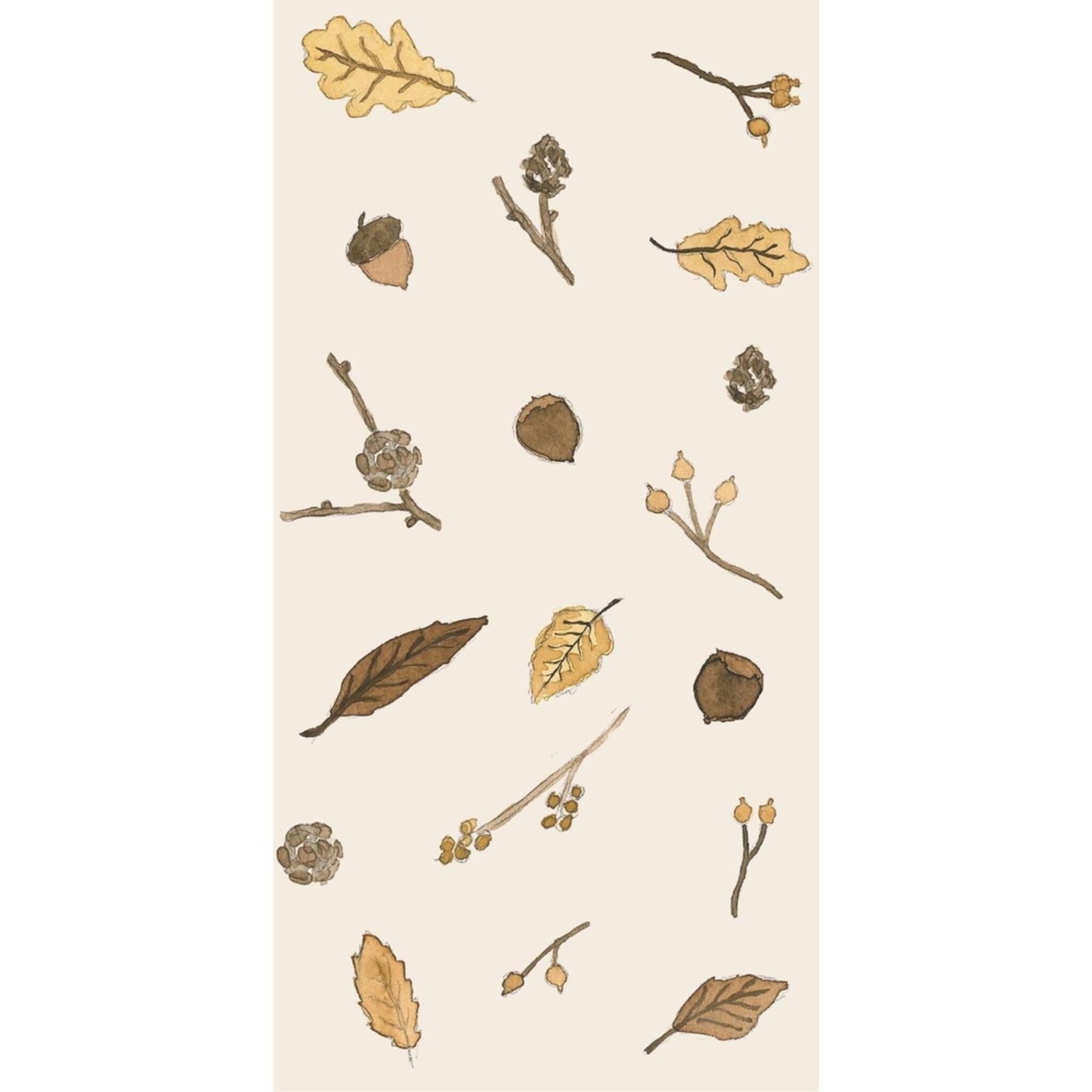 Serviette mit Herbstblättern 16 Stck, braun 