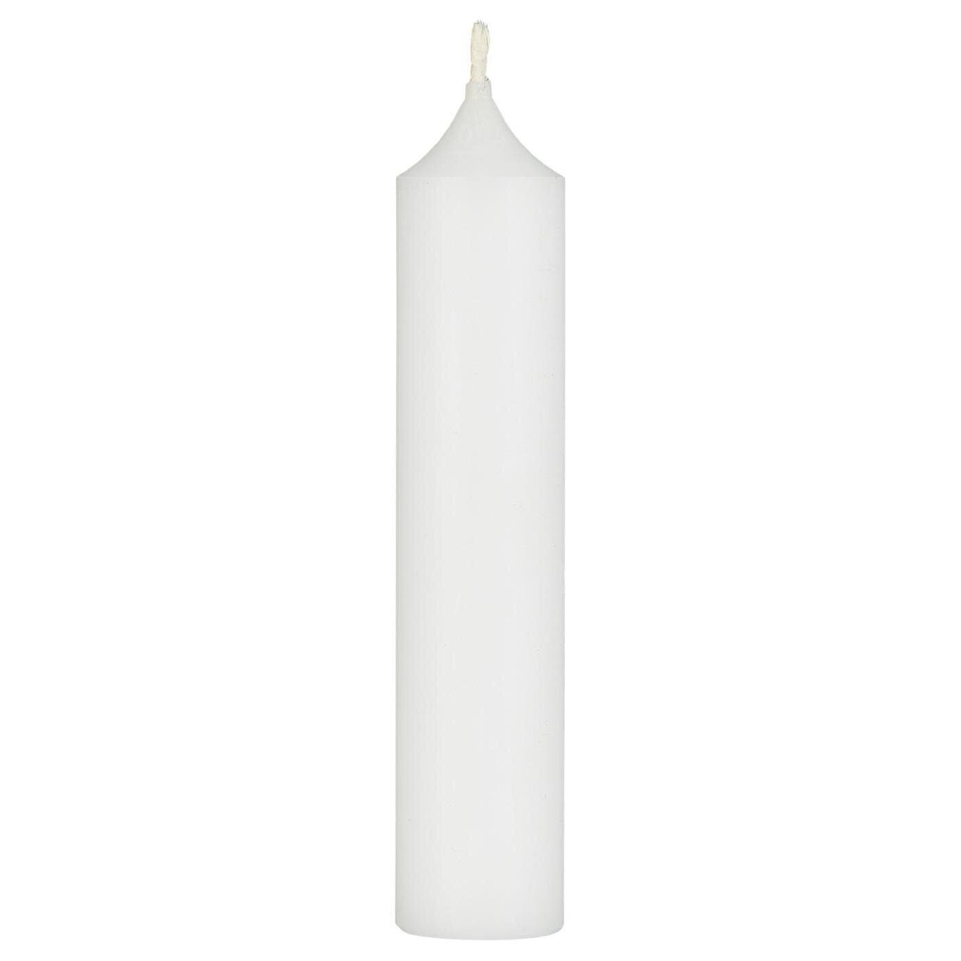 Rustikale Stabkerze 11 cm | Ø 2,2 cm, weiss 