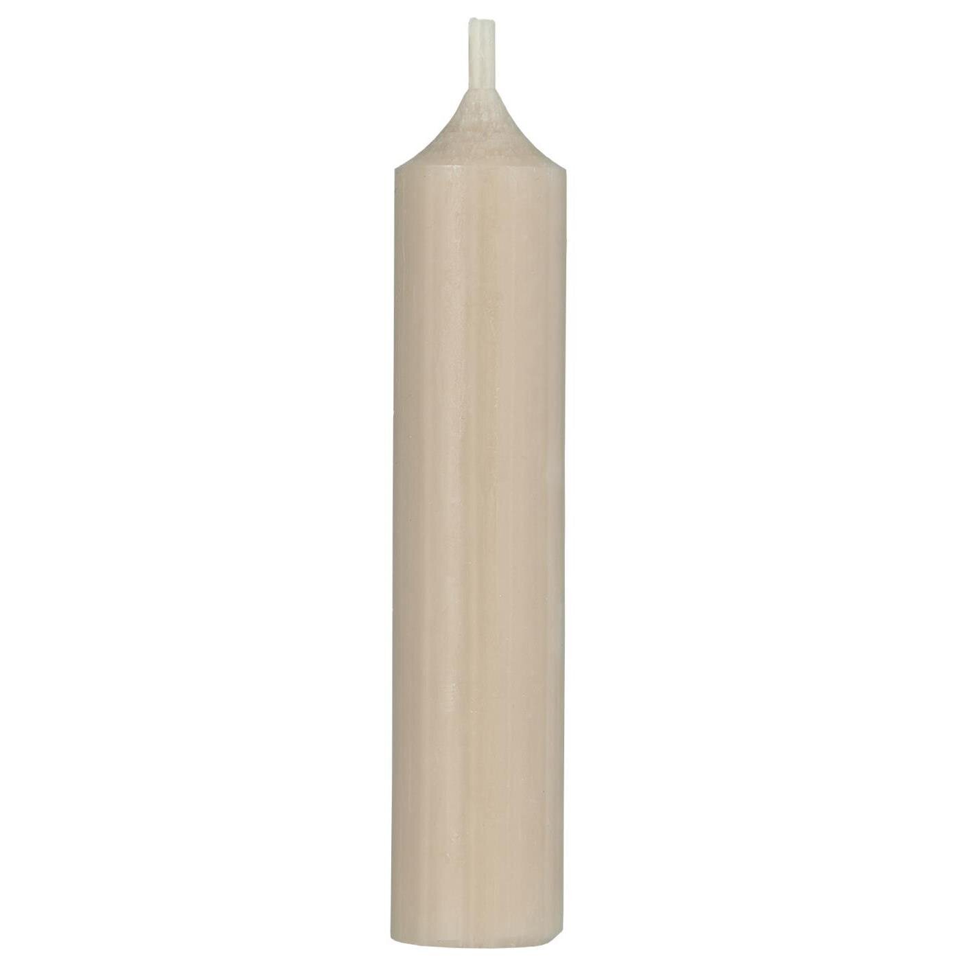 Rustikale Stabkerze 11 cm | Ø 2,2 cm, sand 
