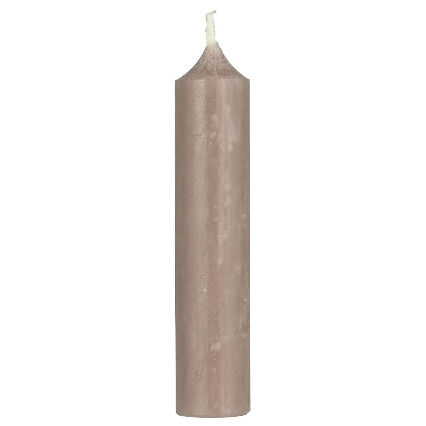 Rustikale Stabkerze 11 cm | Ø 2,2 cm, altrosa 