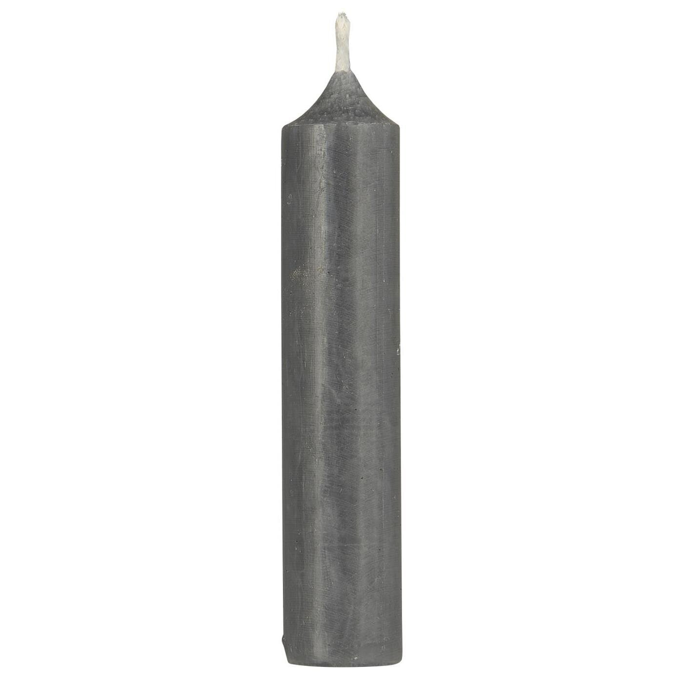 Rustikale Stabkerze 11 cm | Ø 2,2 cm, grau 