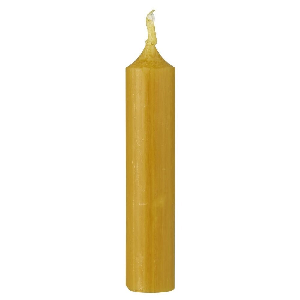 Rustikale Stabkerze 11 cm | Ø 2,2 cm, curry 