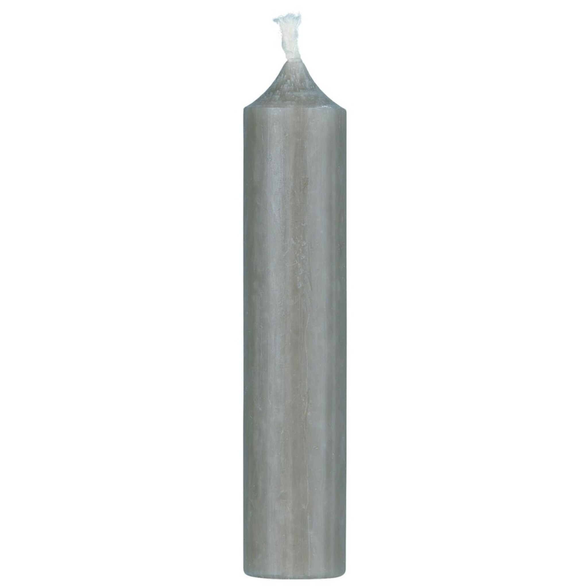 Rustikale Stabkerze 11 cm | Ø 2,2 cm, hellgrau 