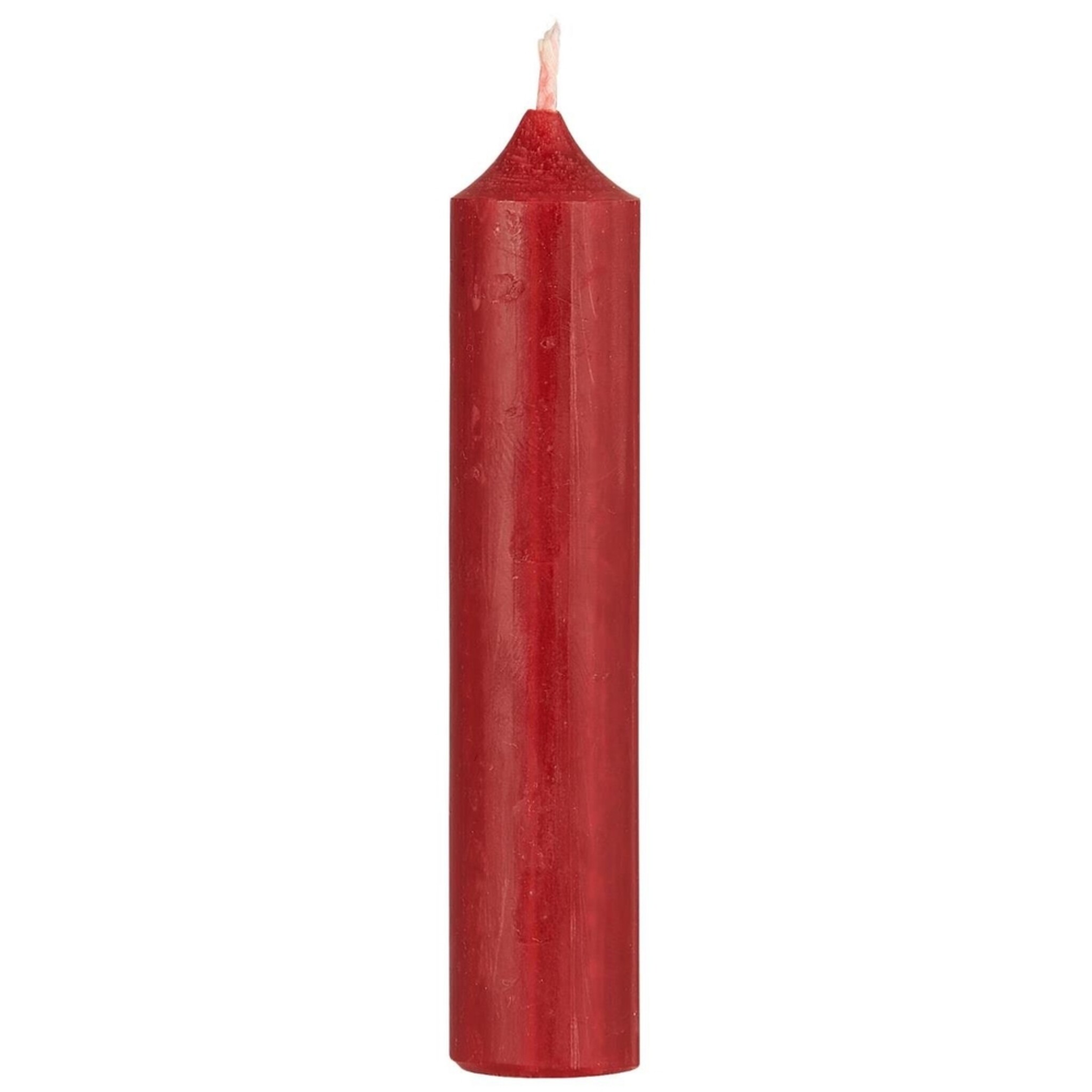Rustikale Stabkerze 11 cm | Ø 2,2 cm, rot 