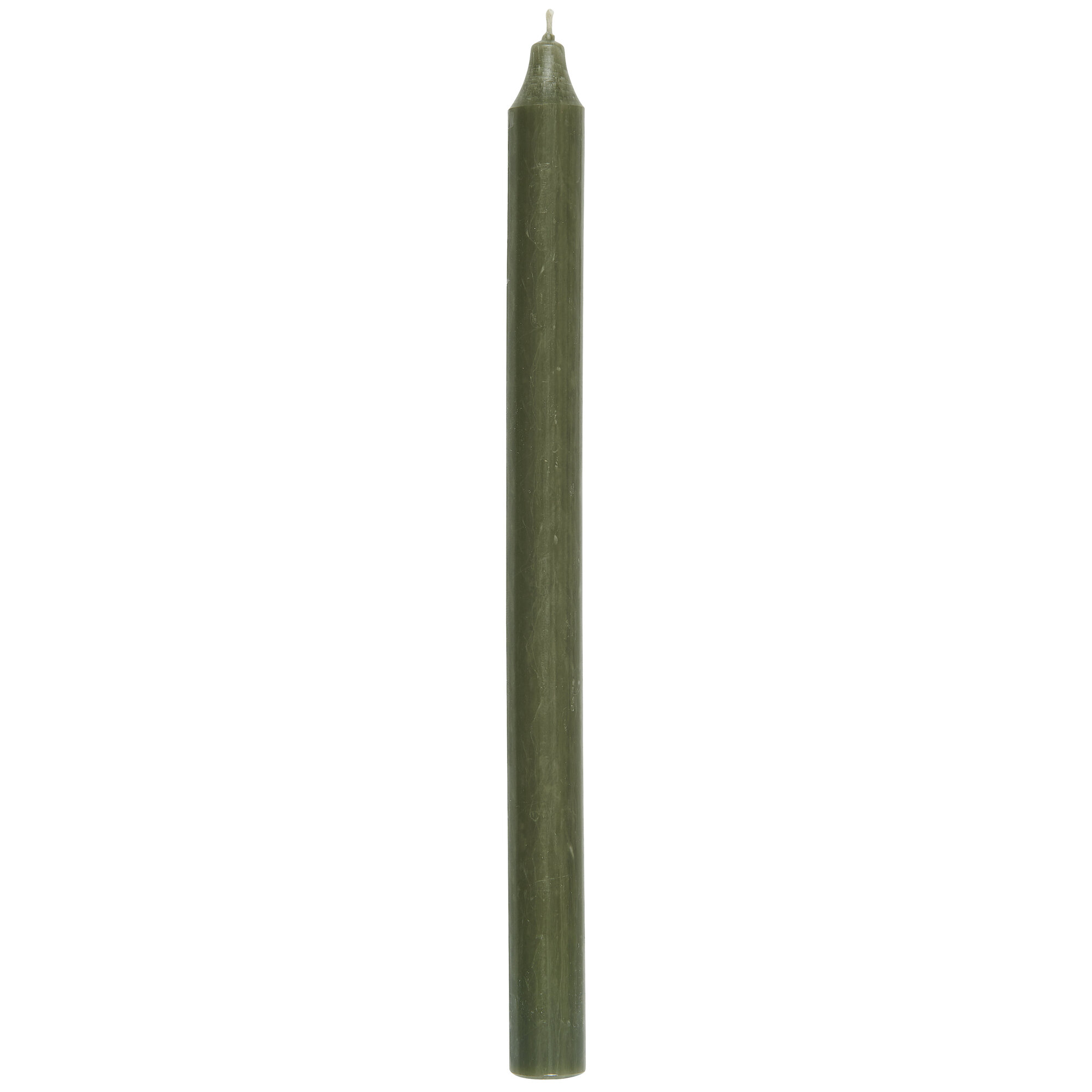 Rustikale Stabkerze 29 cm | Ø 2,2 cm, waldgrün 