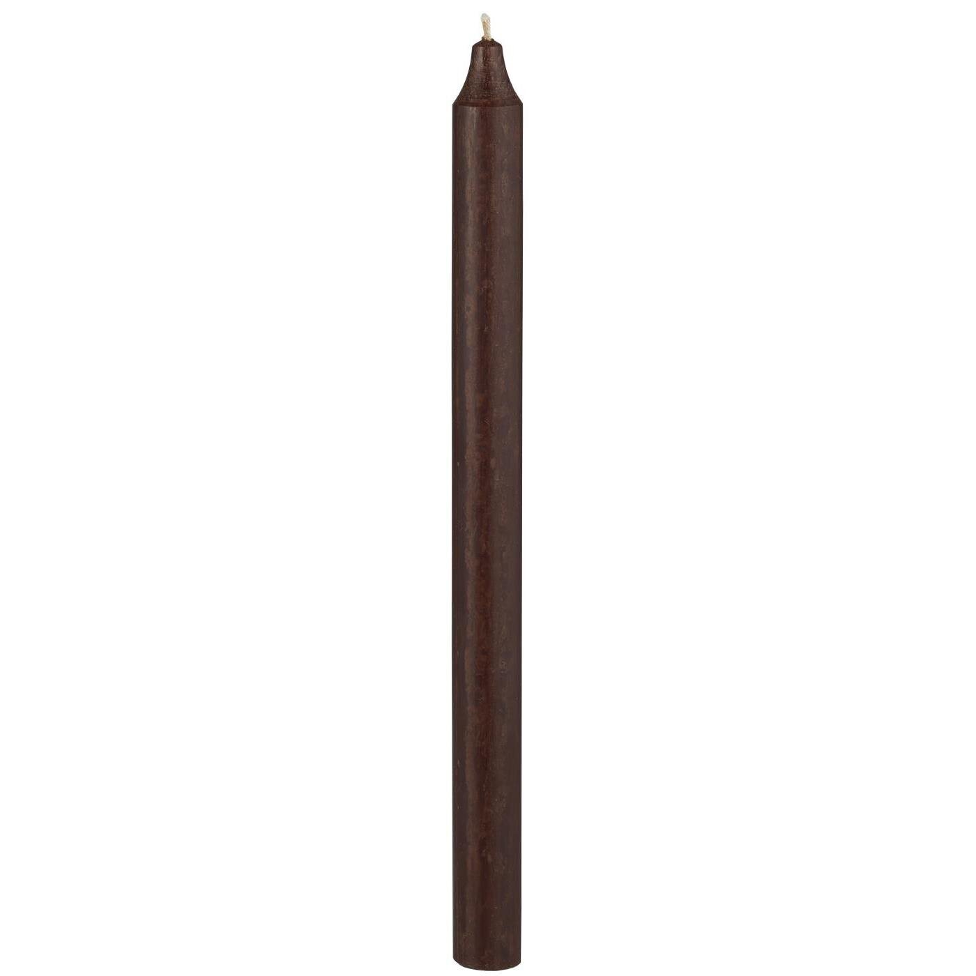 Rustikale Stabkerze 29 cm | Ø 2,2 cm, schokolade 