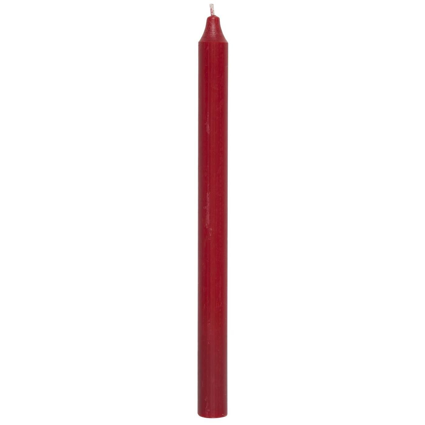 Rustikale Stabkerze 29 cm | Ø 2,2 cm, rot 