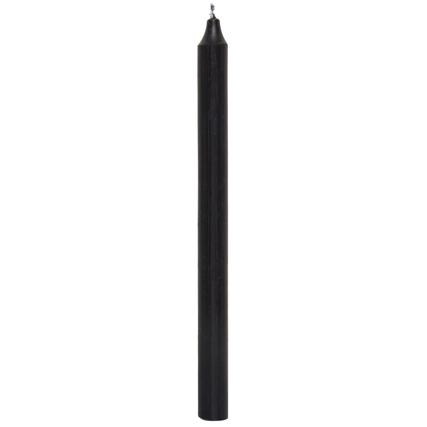Rustikale Stabkerze 29 cm | Ø 2,2 cm, schwarz 