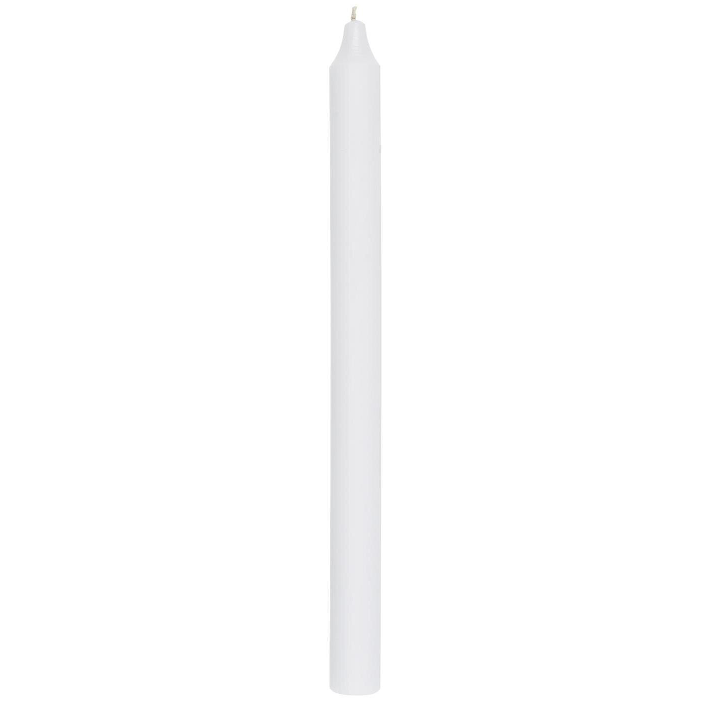 Rustikale Stabkerze 29 cm | Ø 2,2 cm, weiss 