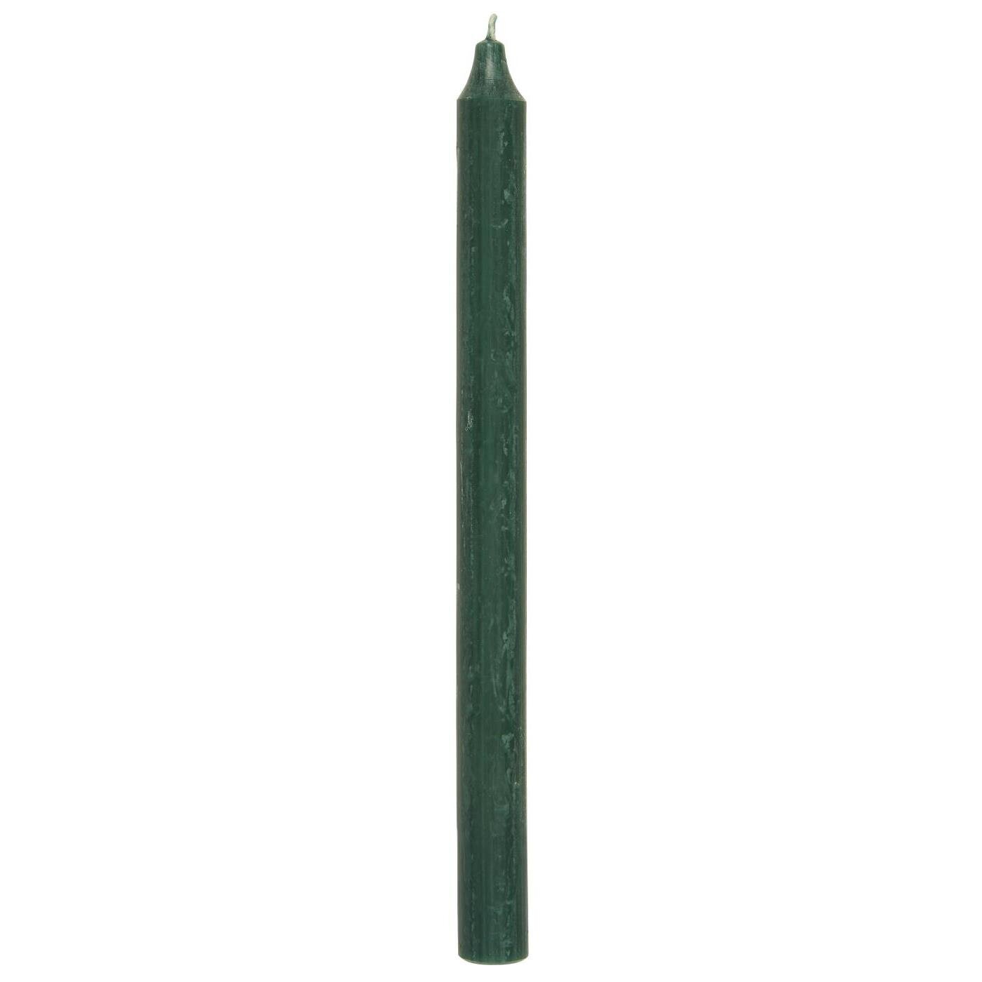 Rustikale Stabkerze 29 cm | Ø 2,2 cm, dunkelgrün 