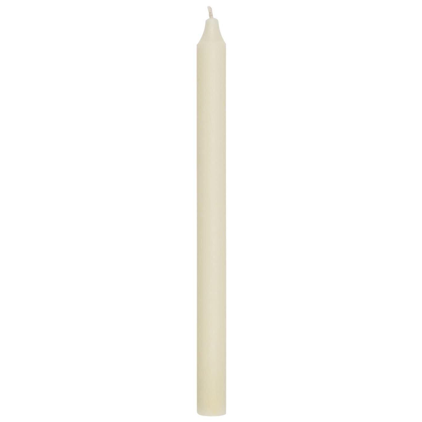 Rustikale Stabkerze 29 cm | Ø 2,2 cm, creme 