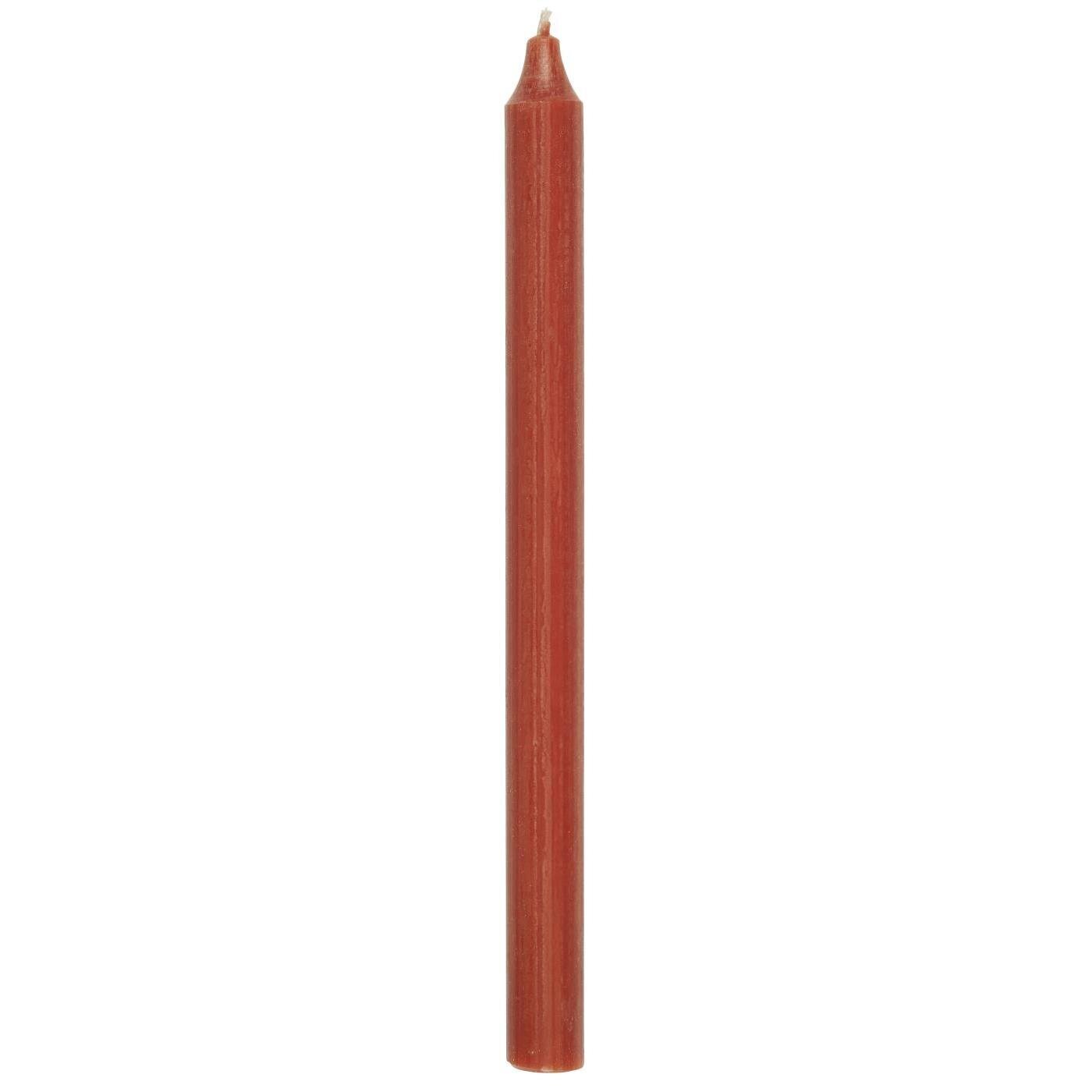 Rustikale Stabkerze 29 cm | Ø 2,2 cm, herbstrot 