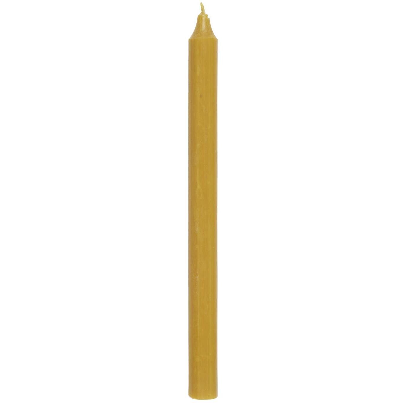 Rustikale Stabkerze 29 cm | Ø 2,2 cm, curry 