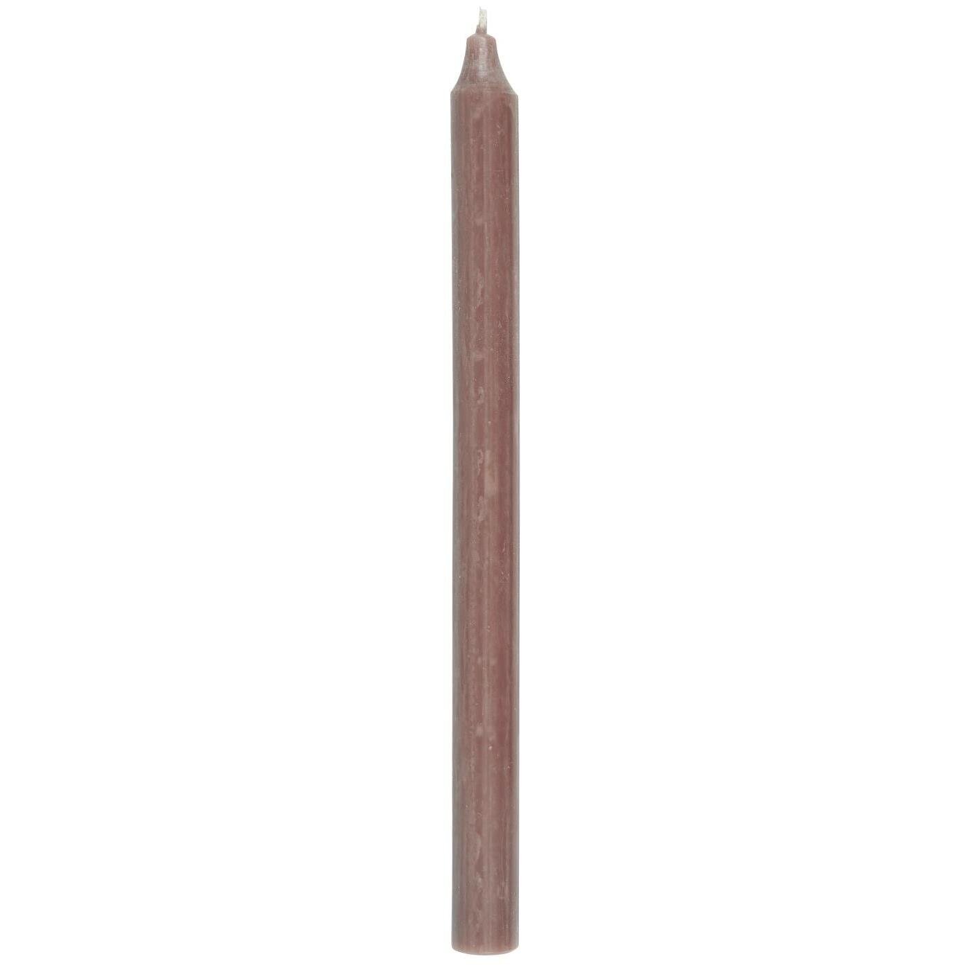 Rustikale Stabkerze 29 cm | Ø 2,2 cm, altrosa 