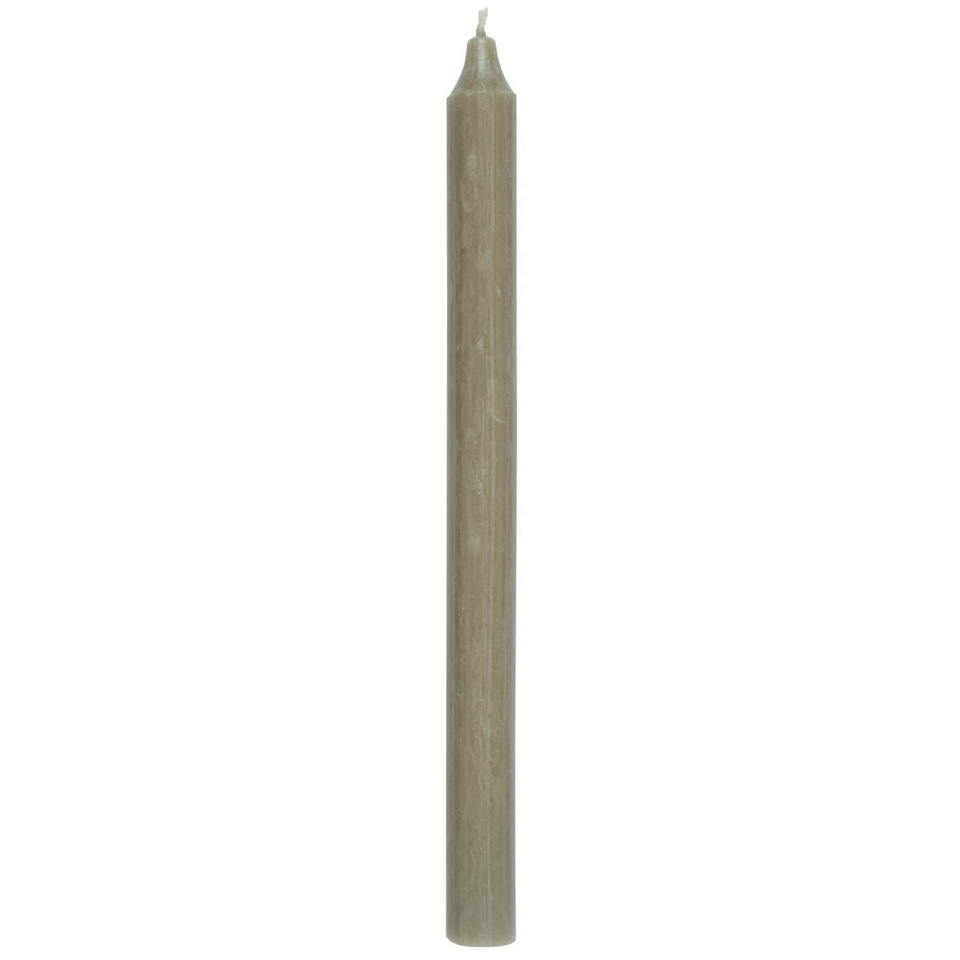 Rustikale Stabkerze 29 cm | Ø 2,2 cm, leinengrau 