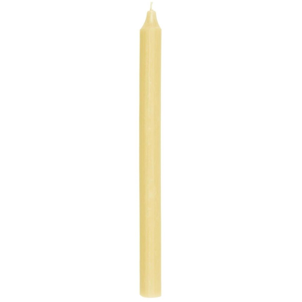 Rustikale Stabkerze 29 cm | Ø 2,2 cm, gelb 