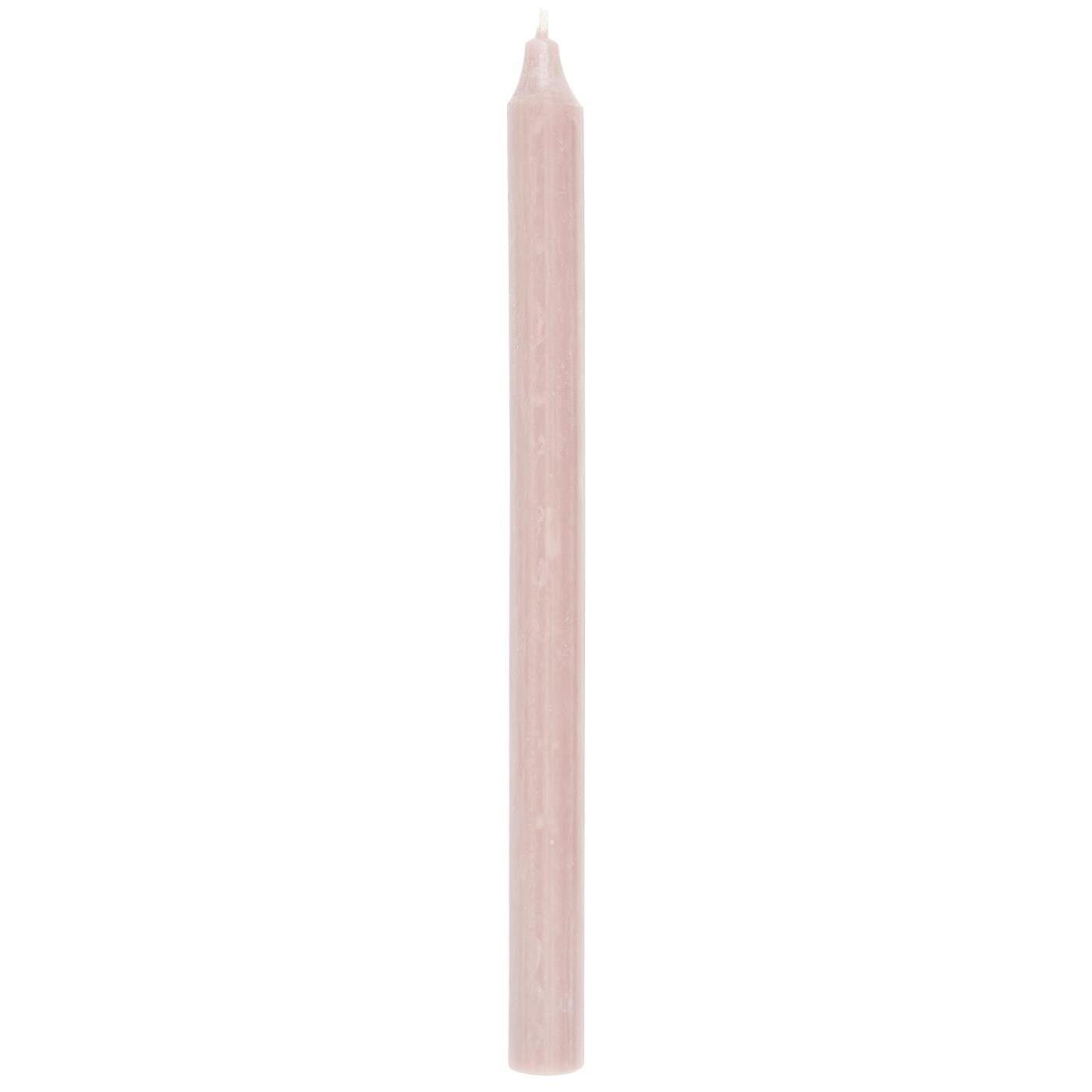Rustikale Stabkerze 29 cm | Ø 2,2 cm, hellrosa 