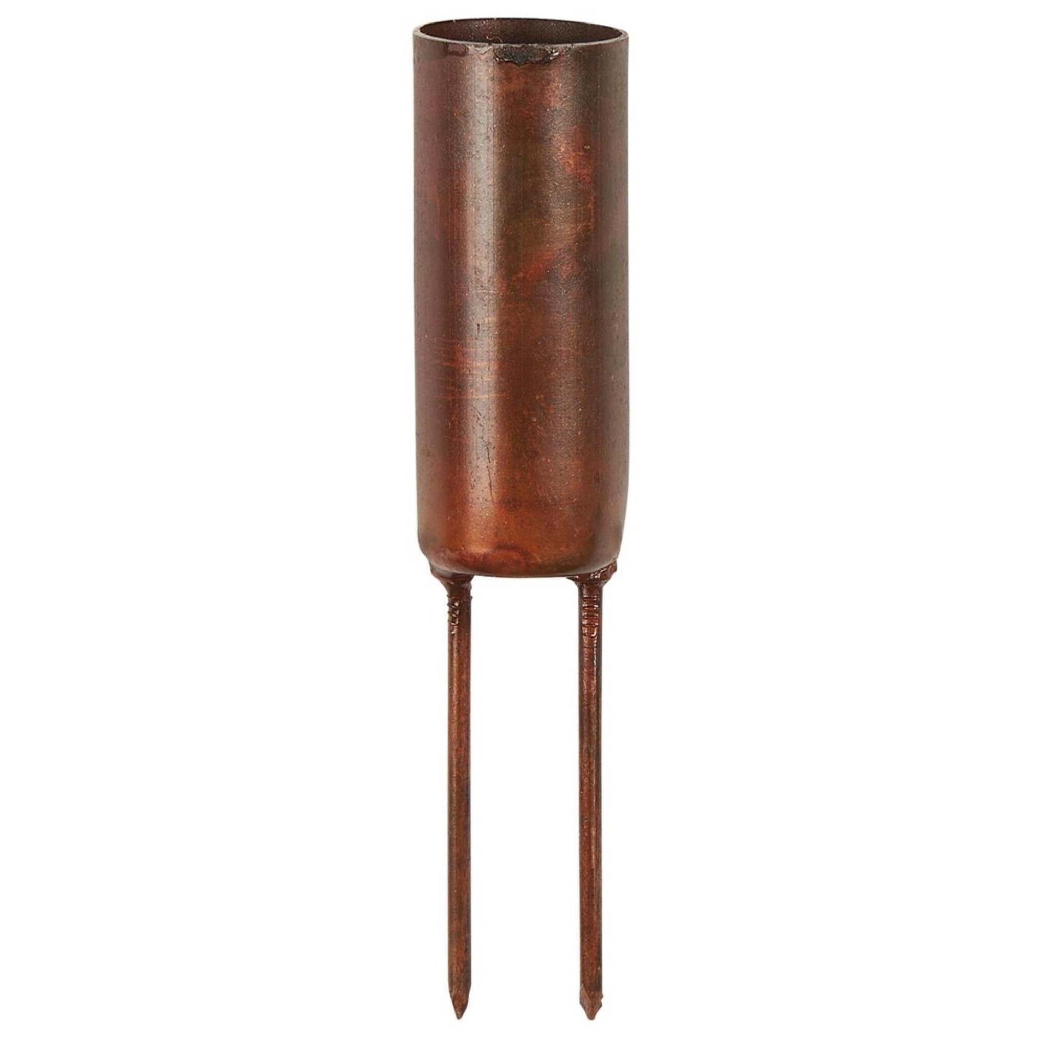 Stabkerzenhalter hoch mit Spieß für 2,2 cm Kerze, rostbraun 