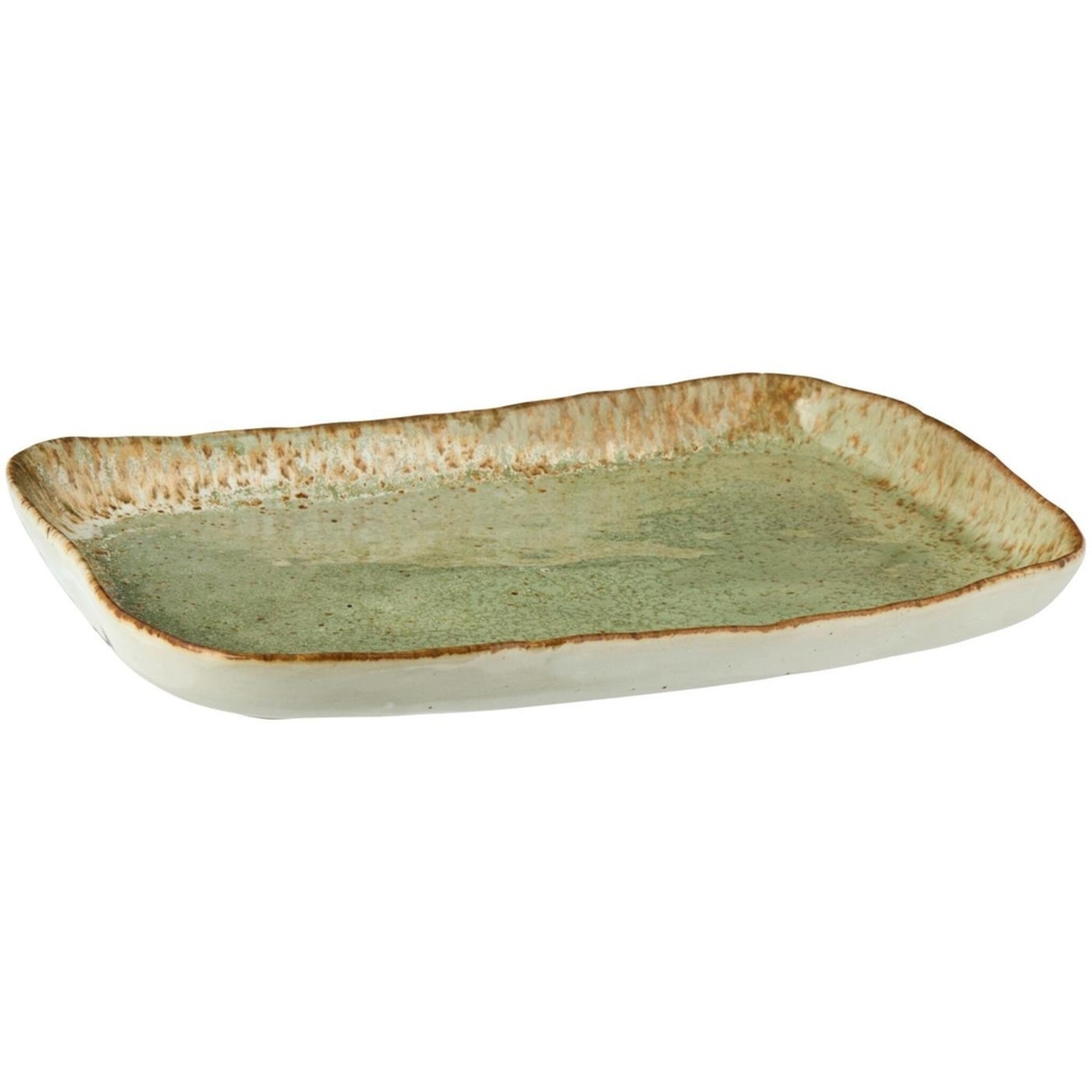 IB Laursen Steingut-Tablett Ocean Green, grün 