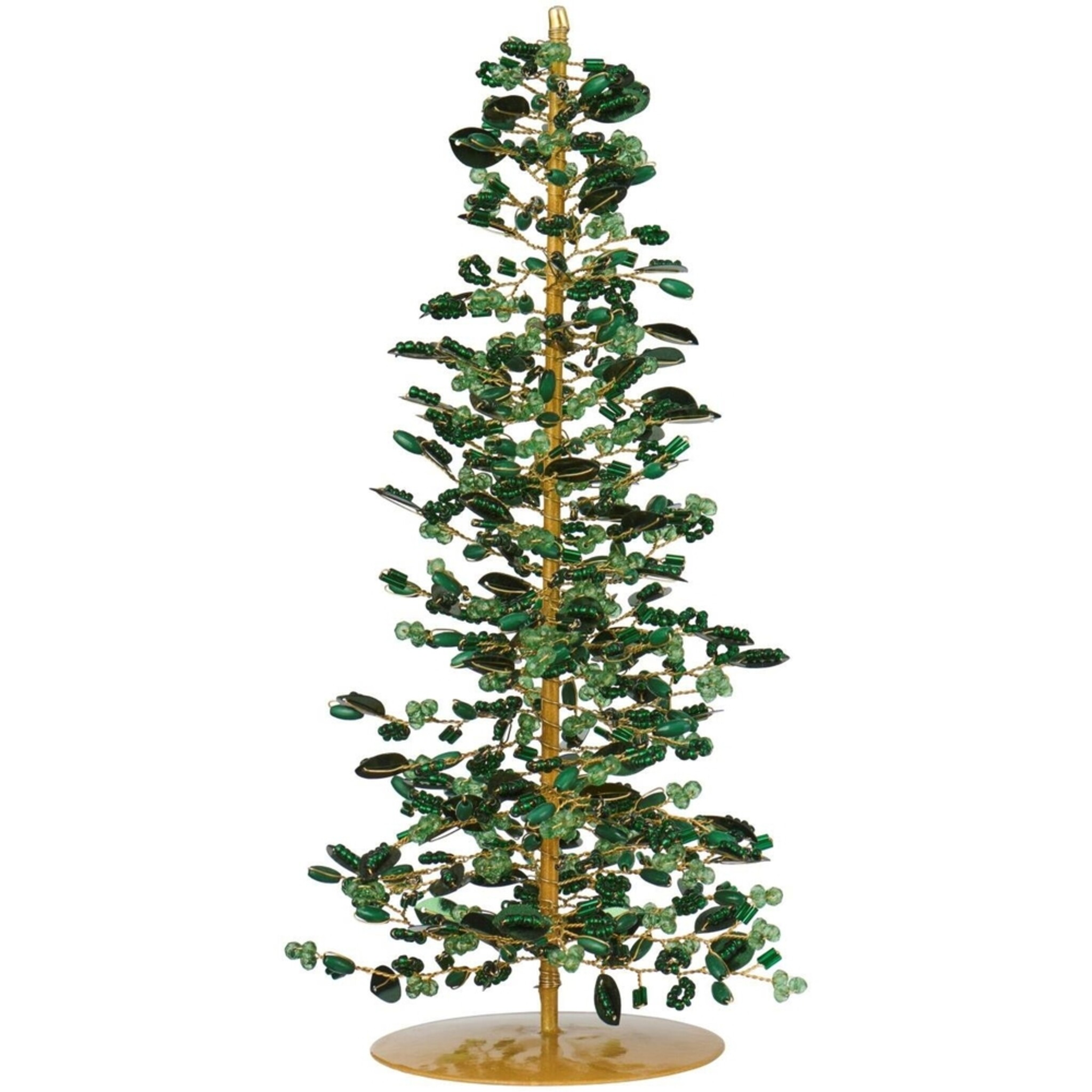 IB Laursen Tannenbaum Fairytale Christmas mit grünen Perlen, grün Ø 12 x H 23,5 cm