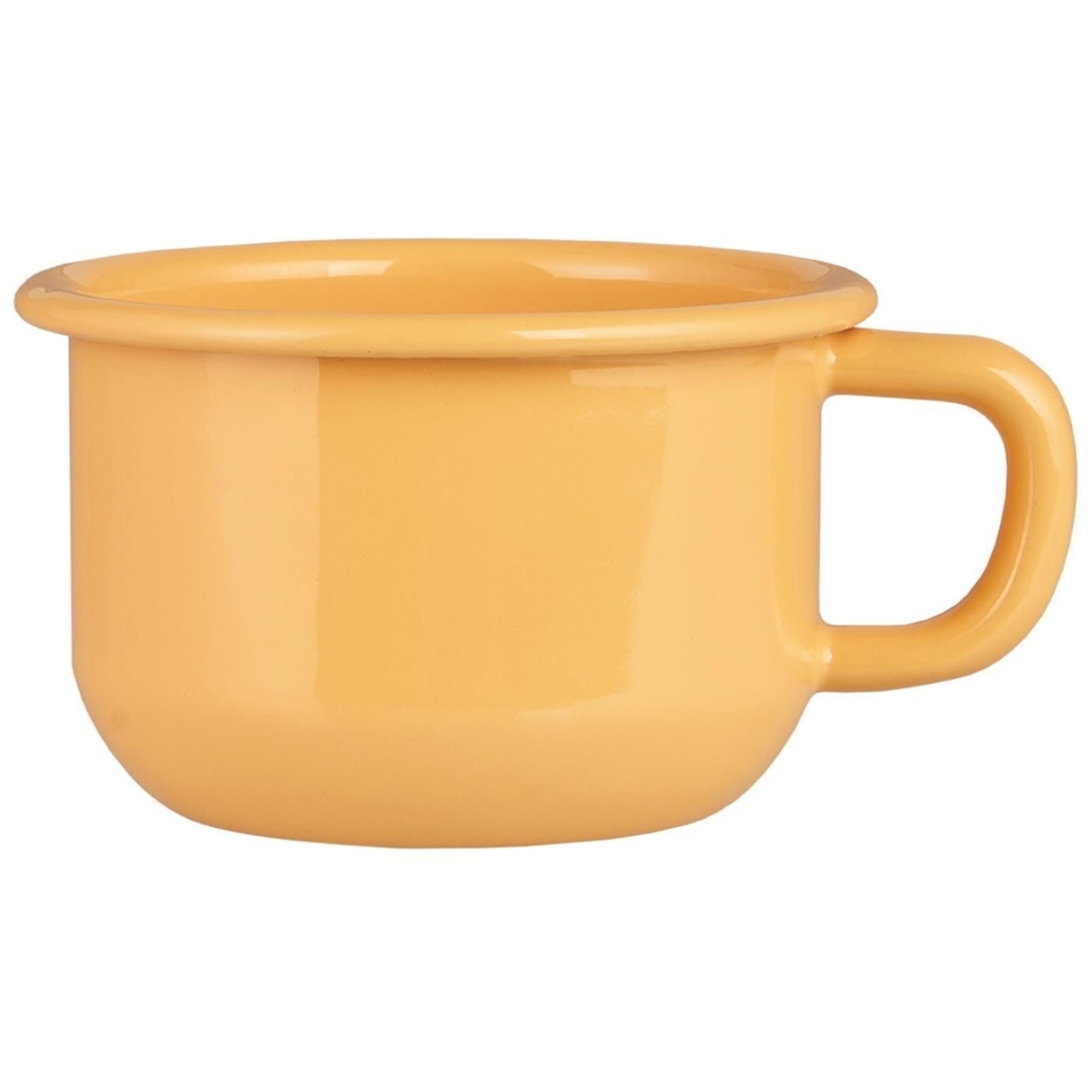 Tasse Emaille flach, gelb 
