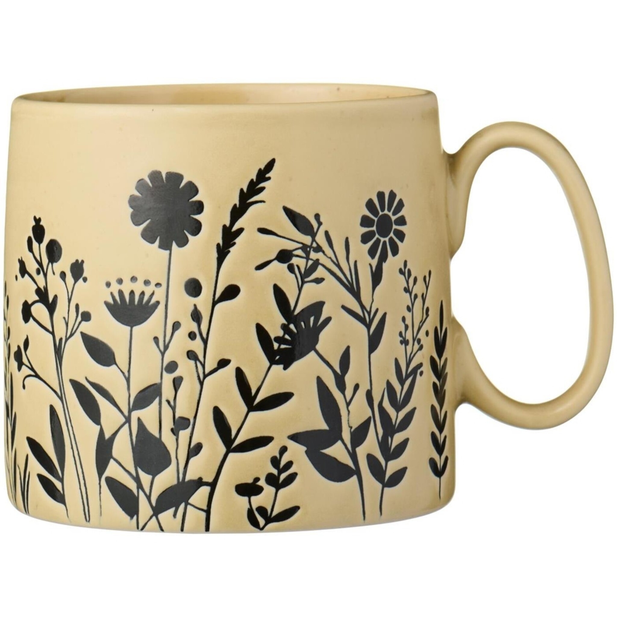 IB Laursen Tasse mit Henkel mit Blumensilhouetten, beige 