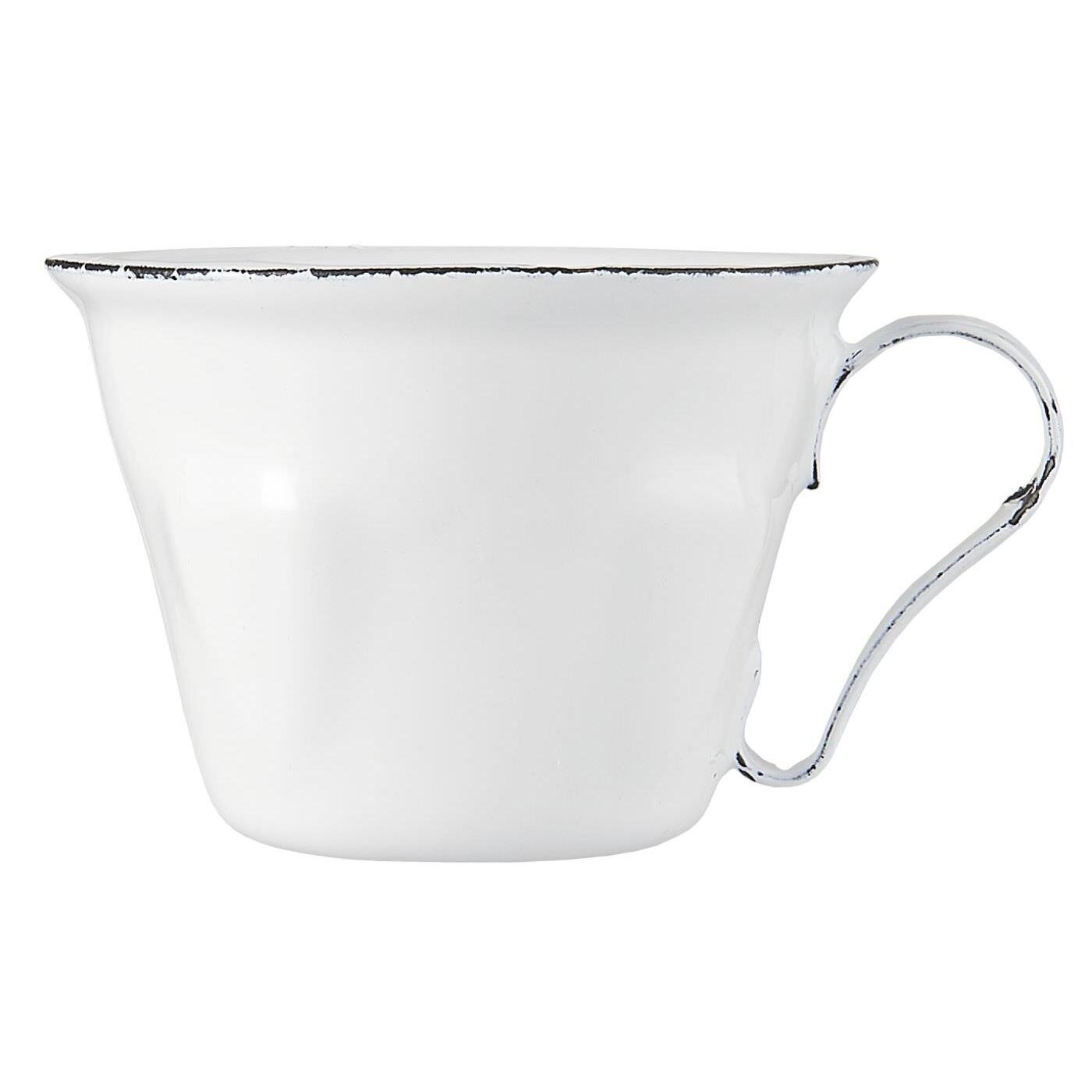 Tasse mini Emaille, weiss 